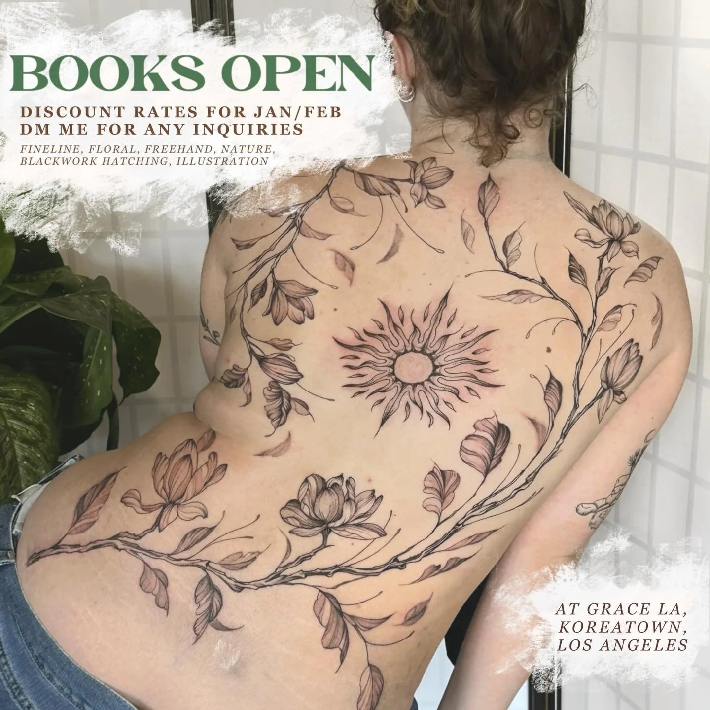 Hello my lovelies! I recently moved to LA and my books are now OPEN! First come first serve. For the two flash posted, I will be going at my standard day rate, but for freehand work, I will give you 100$ off as I start moving into it fully. I also do