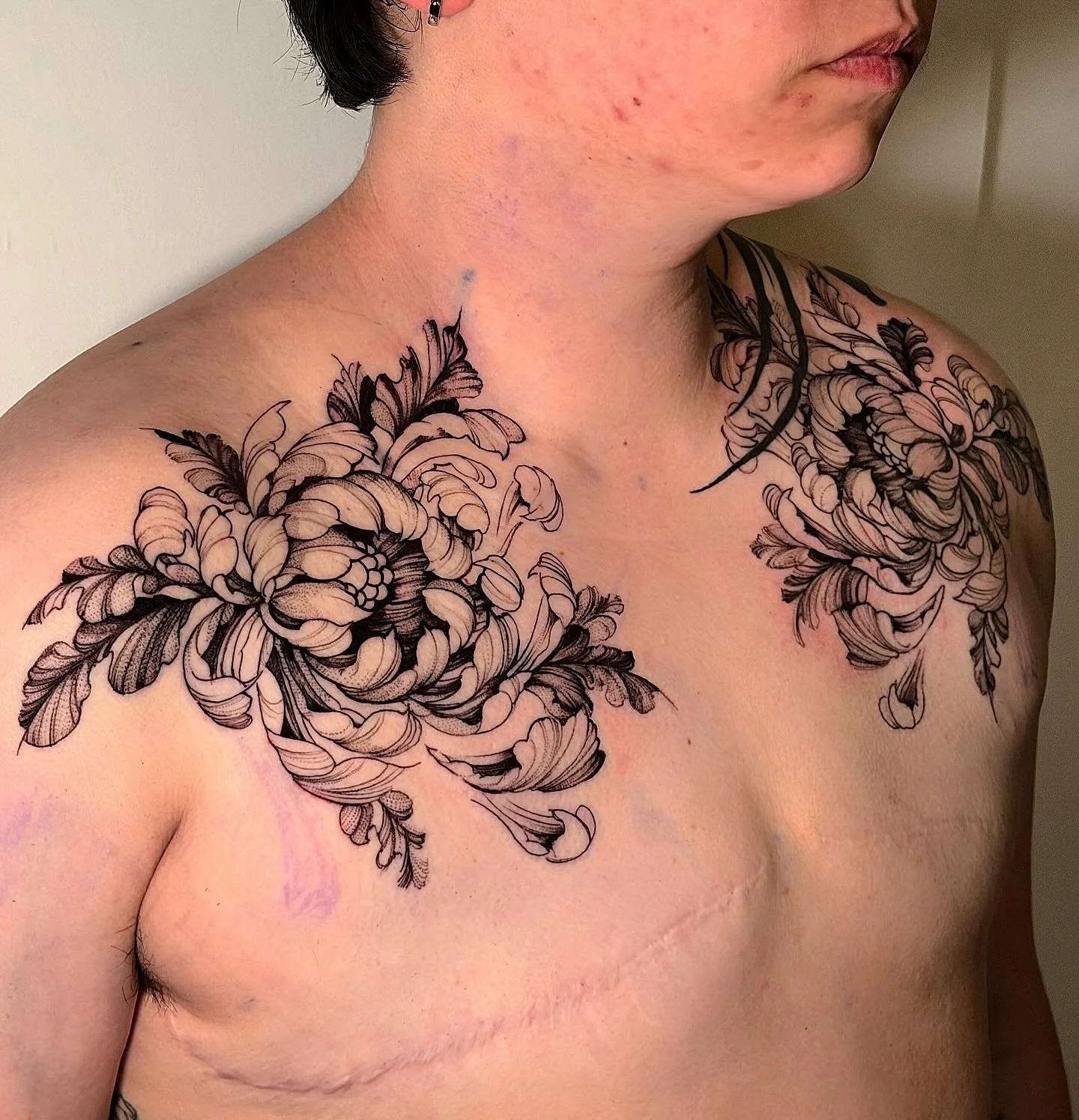 ~6hrs
Chrysanthemums for adriann!! Please check out those videos!! I literally have missed the shoulder florals era for so long!! Thank you so much for the dope idea and sitting like a mf slayy! I appreciate you lotss!! :D