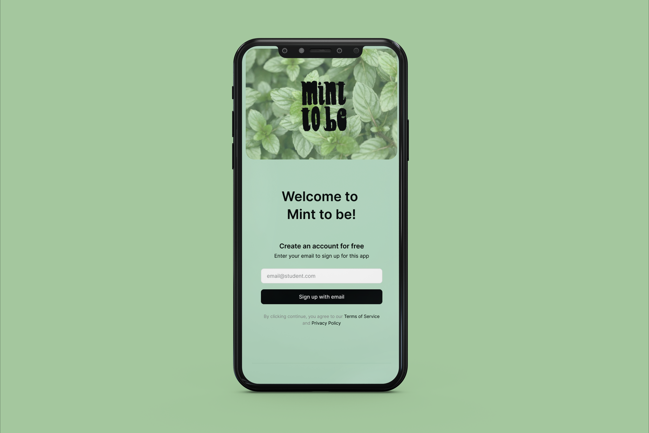 Mint To Be Website of recepies mockup