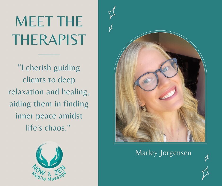 🌟 Meet the Therapist: Marley Jorgensen 🌟

Introducing Marley Jorgensen: your go-to Massage Therapist with over a decade of expertise and a love for bringing tranquil relaxation and therapeutic healing to every client. With a diverse skill set rangi