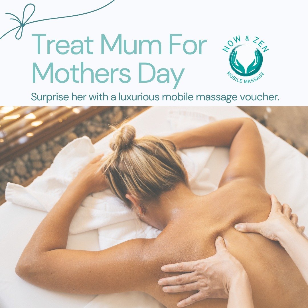 🌸 This Mother's Day, give mum the gift of relaxation with our mobile massage gift voucher! 💆&zwj;♀️✨ Treat her to a luxurious in-home spa experience with Now &amp; Zen Mobile Massage. Contact us now to purchase! #MothersDay #GiftOfRelaxation #Mobil