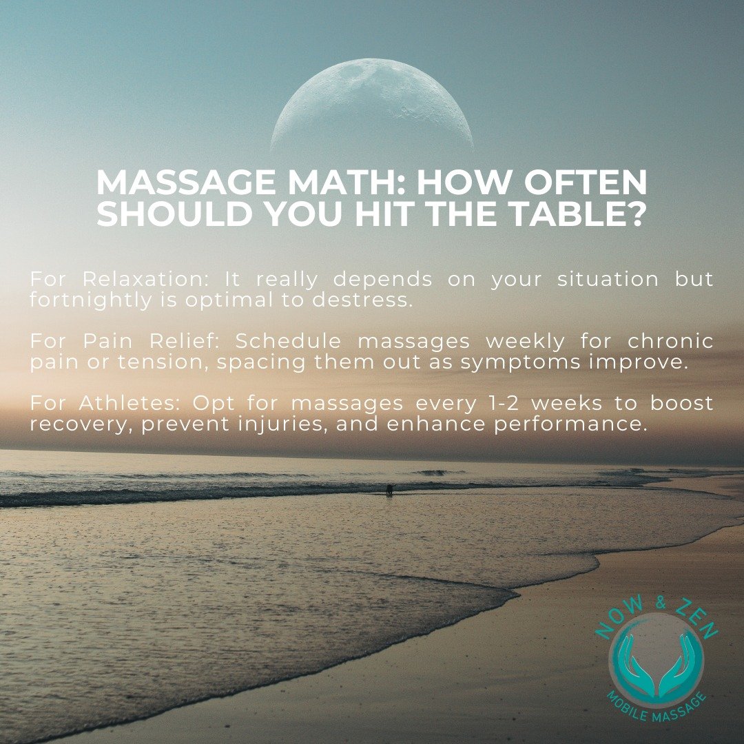Massage Math: How Often Should You Hit the Table?

#massagetherapy #massagemath #Relaxation #Athletes #InjuryPreventionTips #weeklymassage #selfcaretips