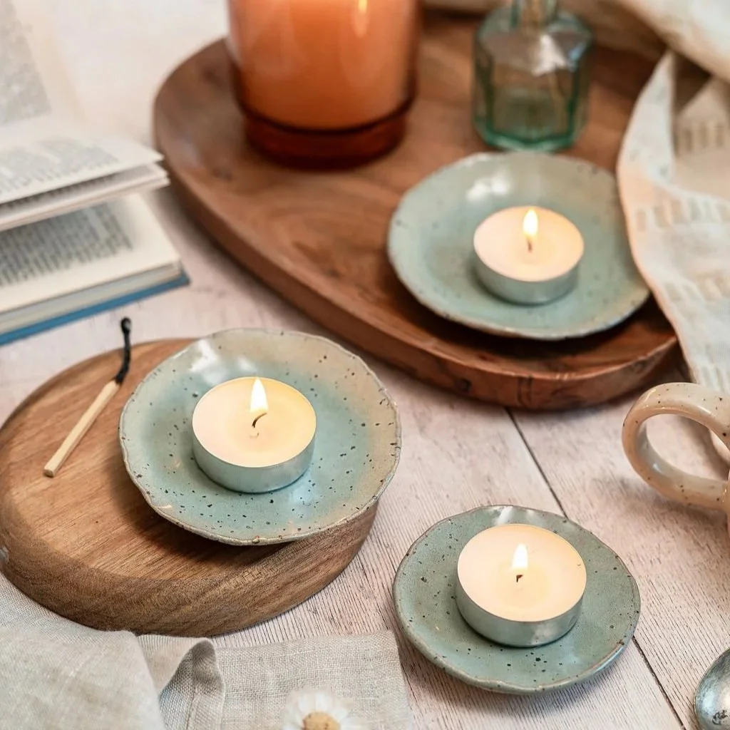 Nesting Tea Light Holders in Sage