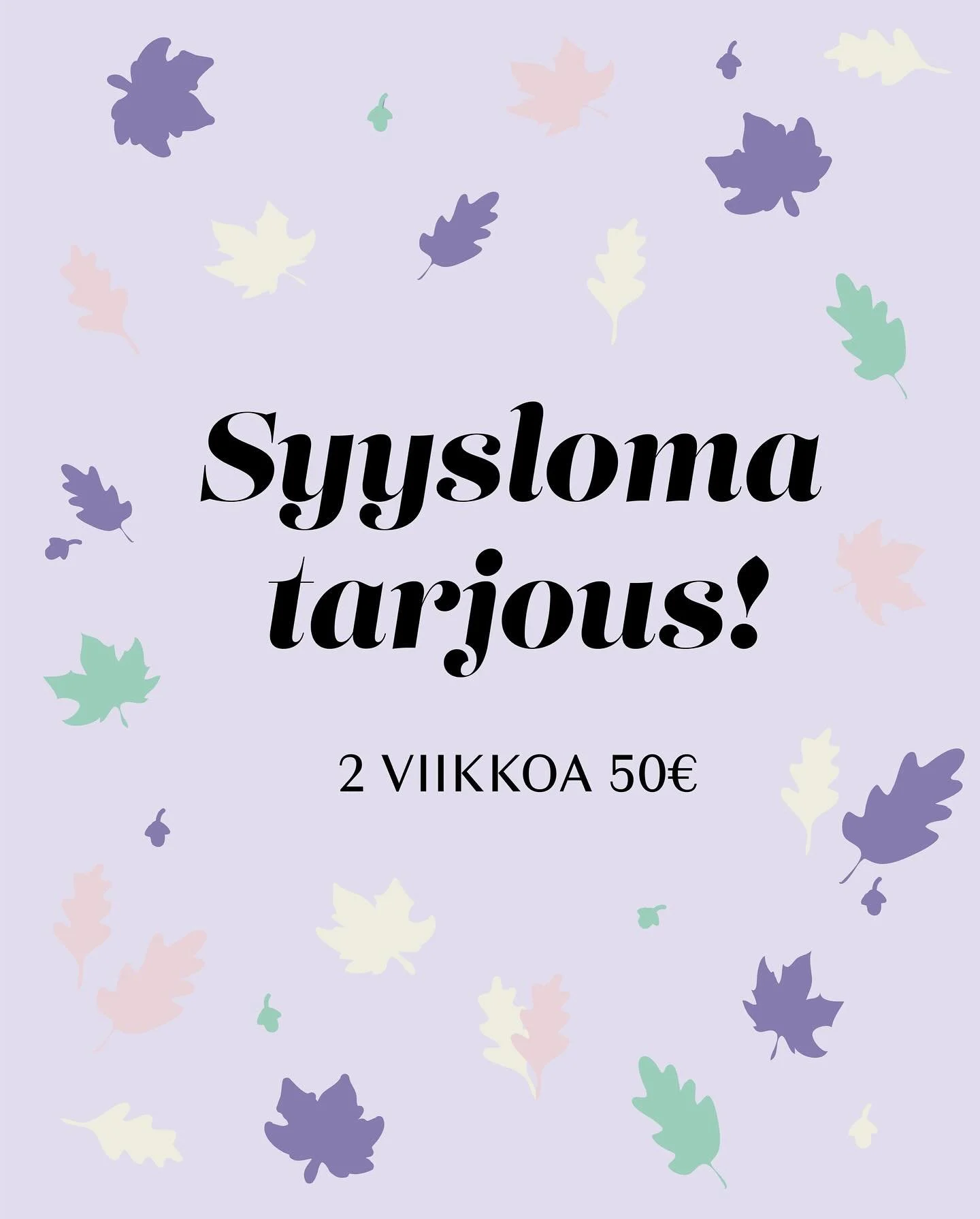 Syyskuu on hujahtanut ohitse ja lokakuu on t&auml;&auml;ll&auml;🧡

Nyt Lokakuussa myyd&auml;&auml;n talveen sopivia vaatteita:

&bull; Talvihaalarit
&bull; Talvitakit &amp; housut
&bull; Talvikeng&auml;t
&bull; Villa &amp; fleecevaatteet
&bull; Pipo