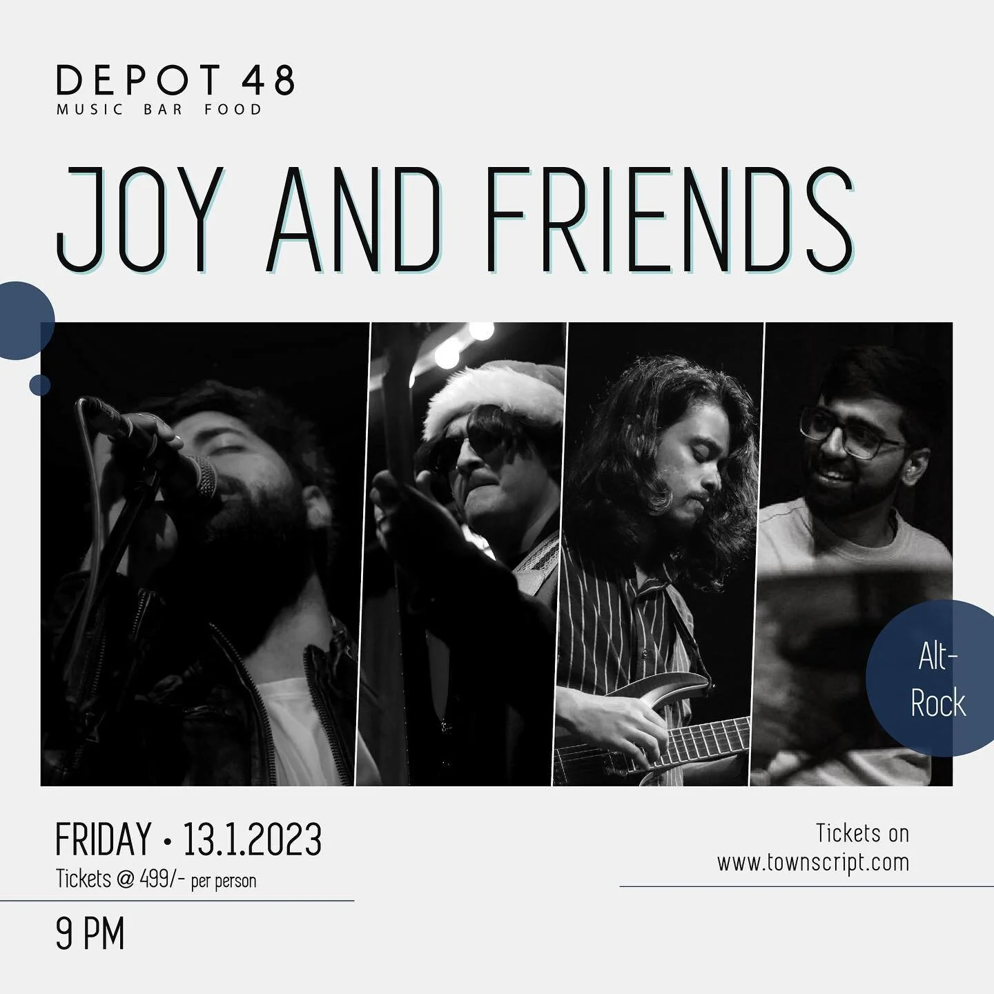 Wishing everyone a very happy new year! Let&rsquo;s kick it off with my first band gig of 2023 with me (Joy) and my (Friends) performing at Depot48 (@depot48 ) on this Friday the 13th! 
Make sure you grab your tickets because you surely wouldn&rsquo;