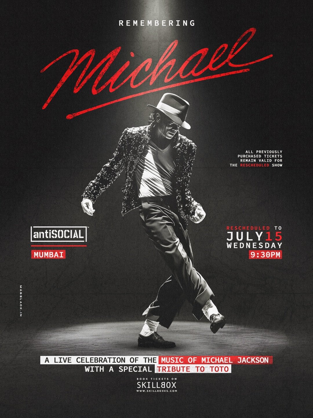 The King of Pop returns&hellip; just a little later. 👑✨

Our Michael Jackson Tribute Show has been rescheduled to 15th July after an unexpected power outage within the mill compound that forced us to cancel the original 24th June show.

If you alrea