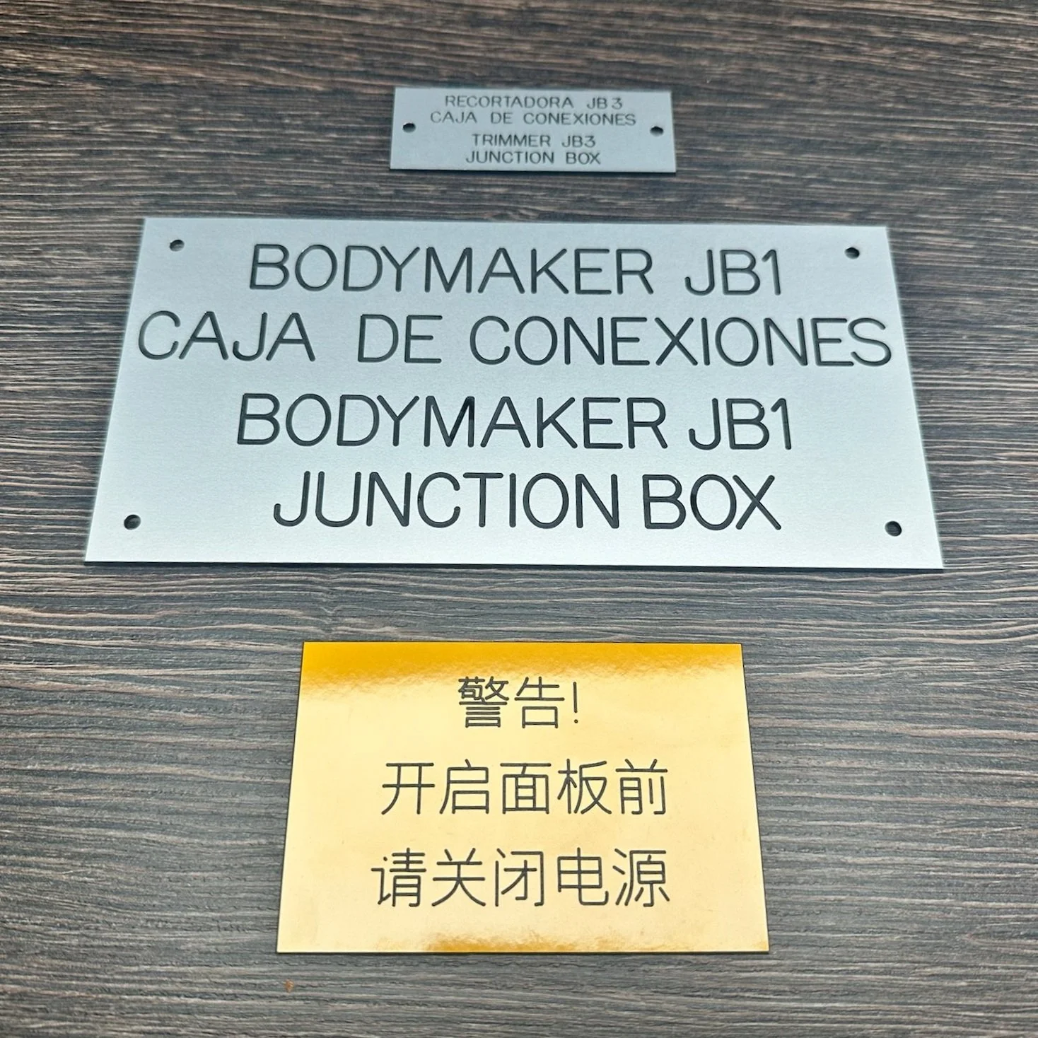 Instruction Name plates