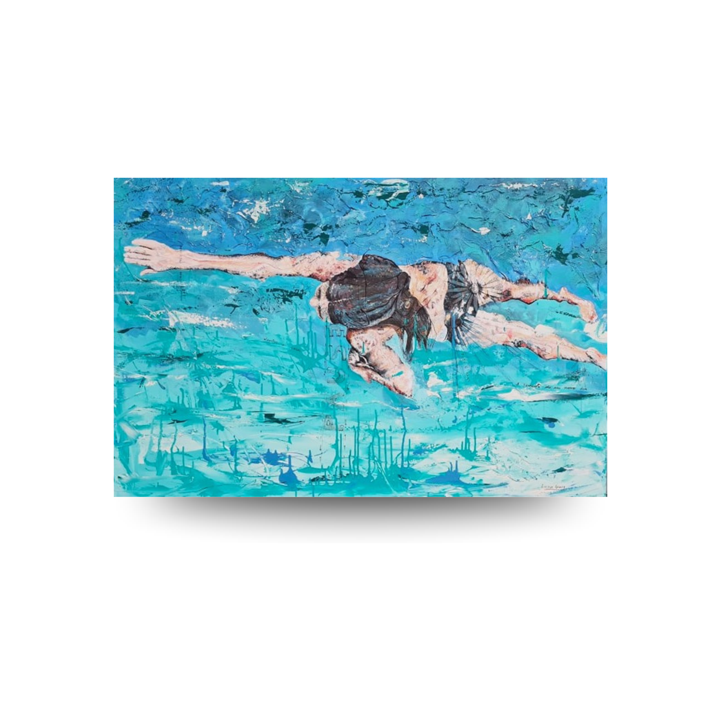 Pausa - 120x80cm (47.2 x 31.5 inch) - Acrilico, birome y lapiz sobre tela - 2021 