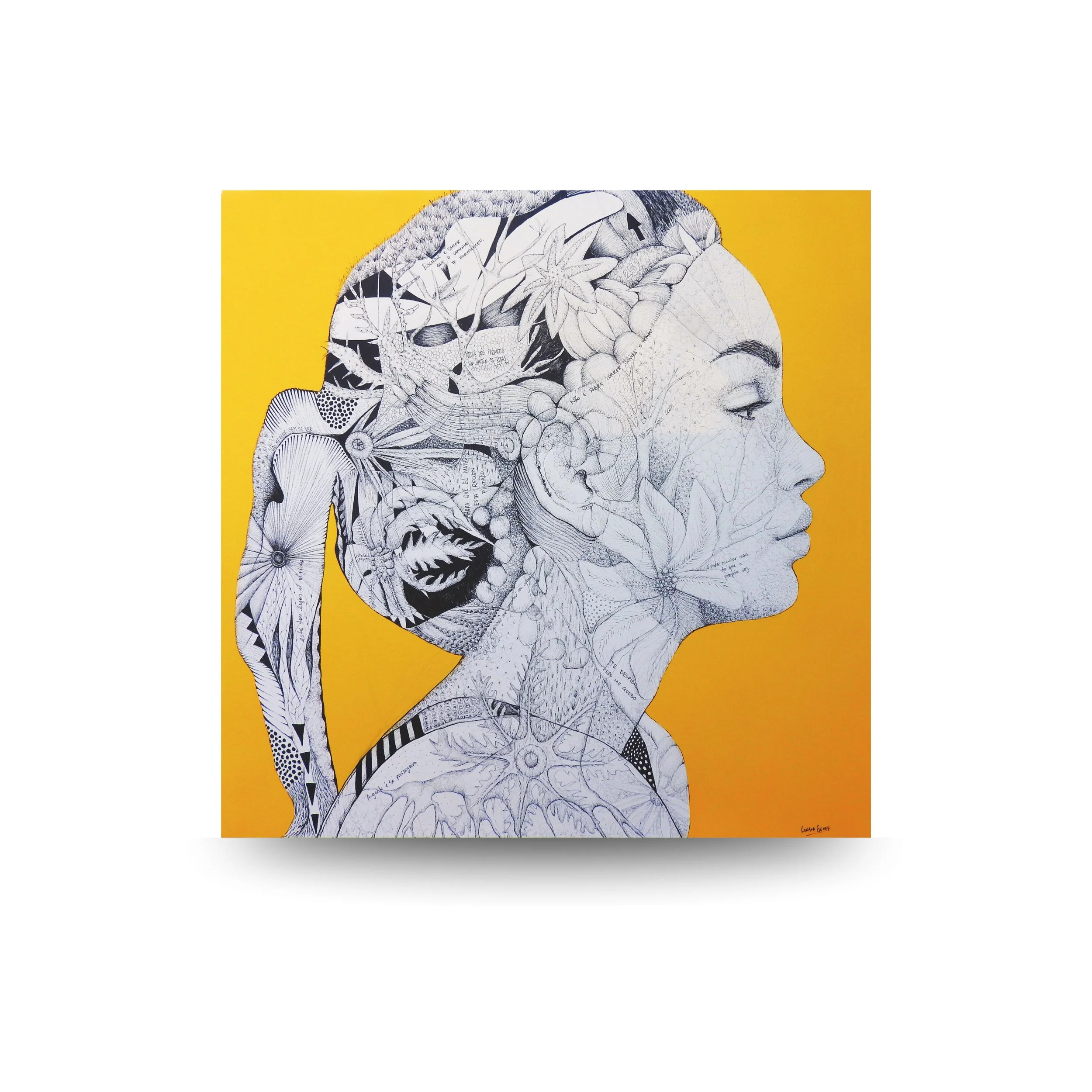 Un adiós que resiste la partida - 100x100cm (39.4" x 39.4" inch) -  Bolígrafo y acrílico sobre tela - 2017