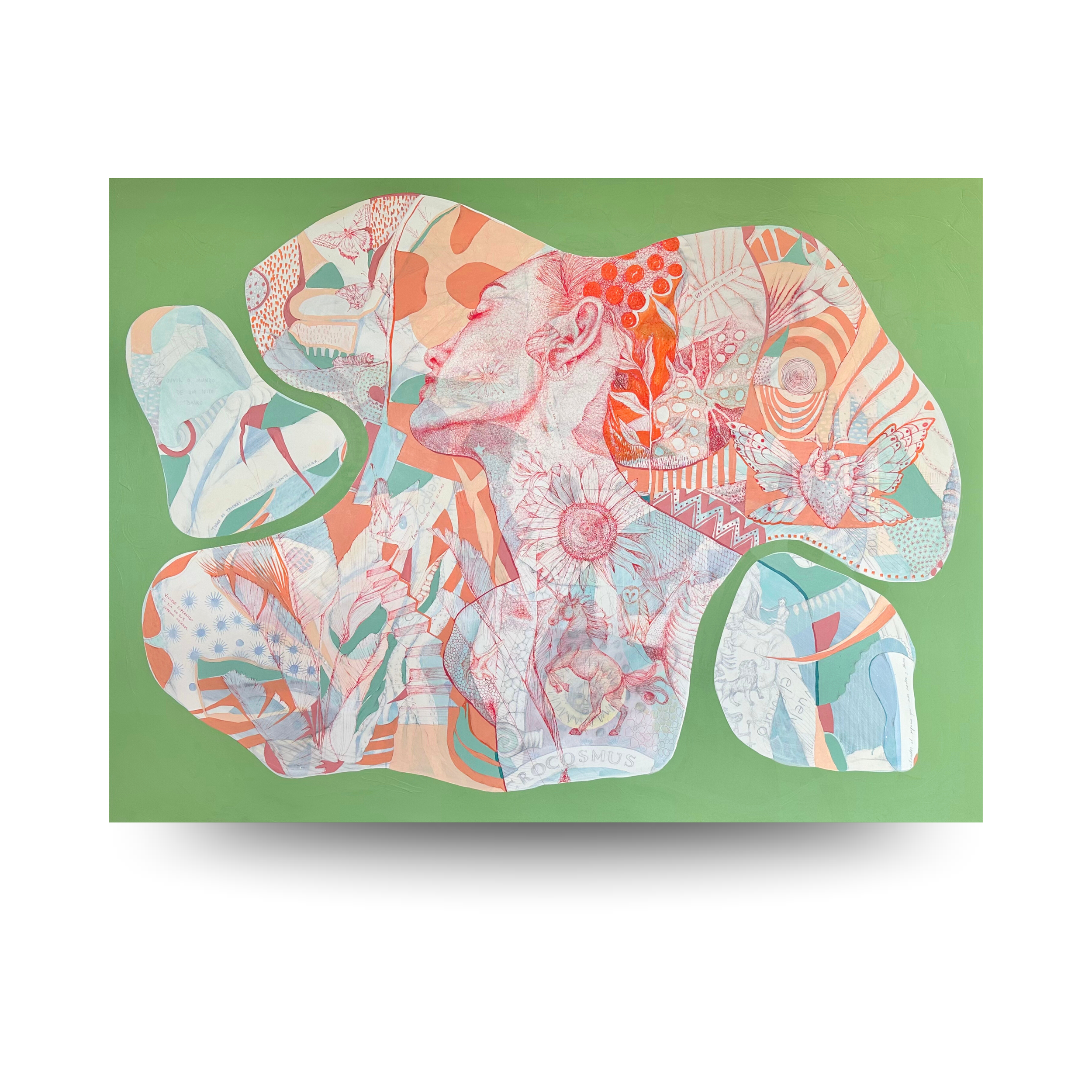 Microcosmos- 150x200cm (59" x 78.7" inch)-  Bolígrafo, lápiz, pastel, acrílico y esmalte sintético sobre tela - 2024