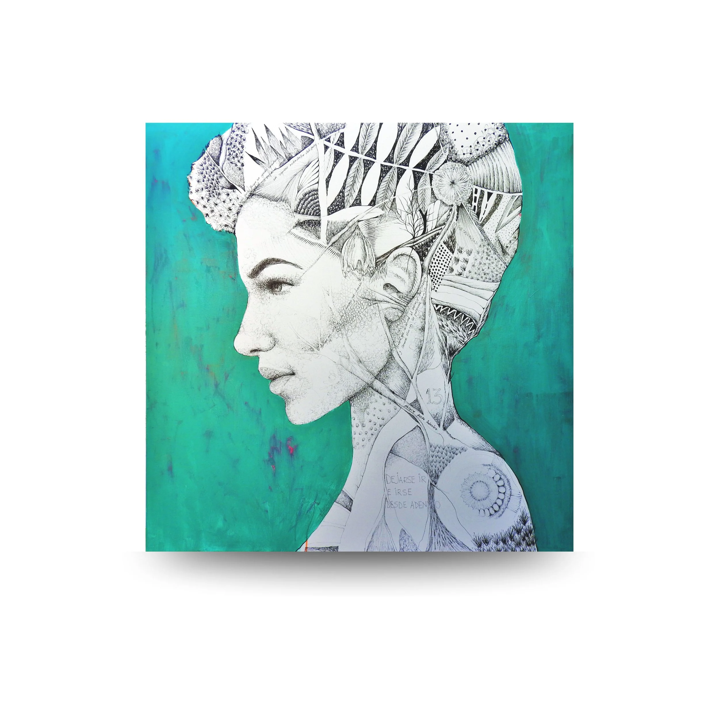 Soltar  - 100x100cm (39.4"  x 39.4" inch) -  Bolígrafo y acrílico sobre tela - 2016