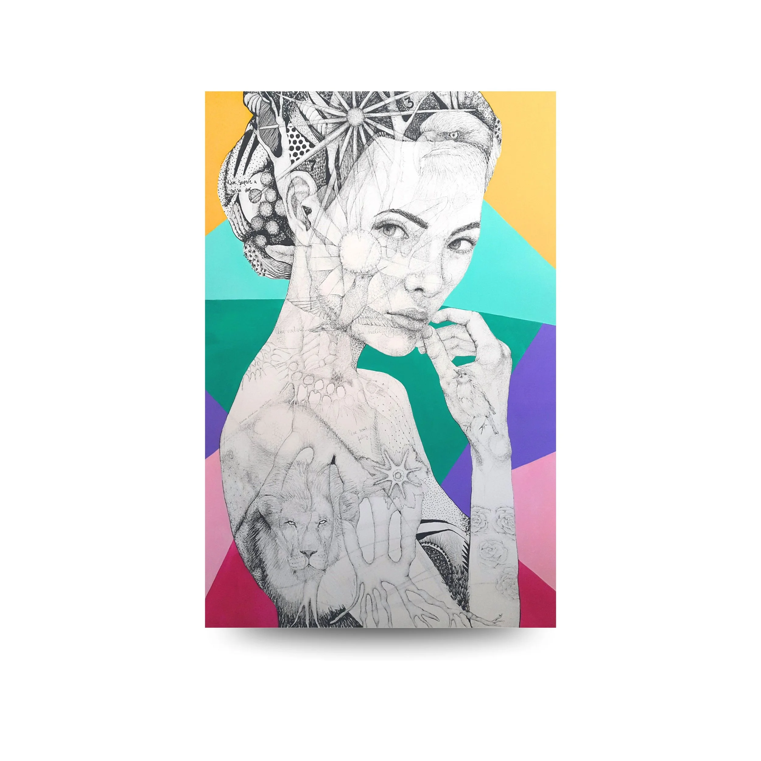 Que vuelvas - 100x120cm (39.4" x 47.2" inch) -  Bolígrafo y acrílico sobre tela - 2017