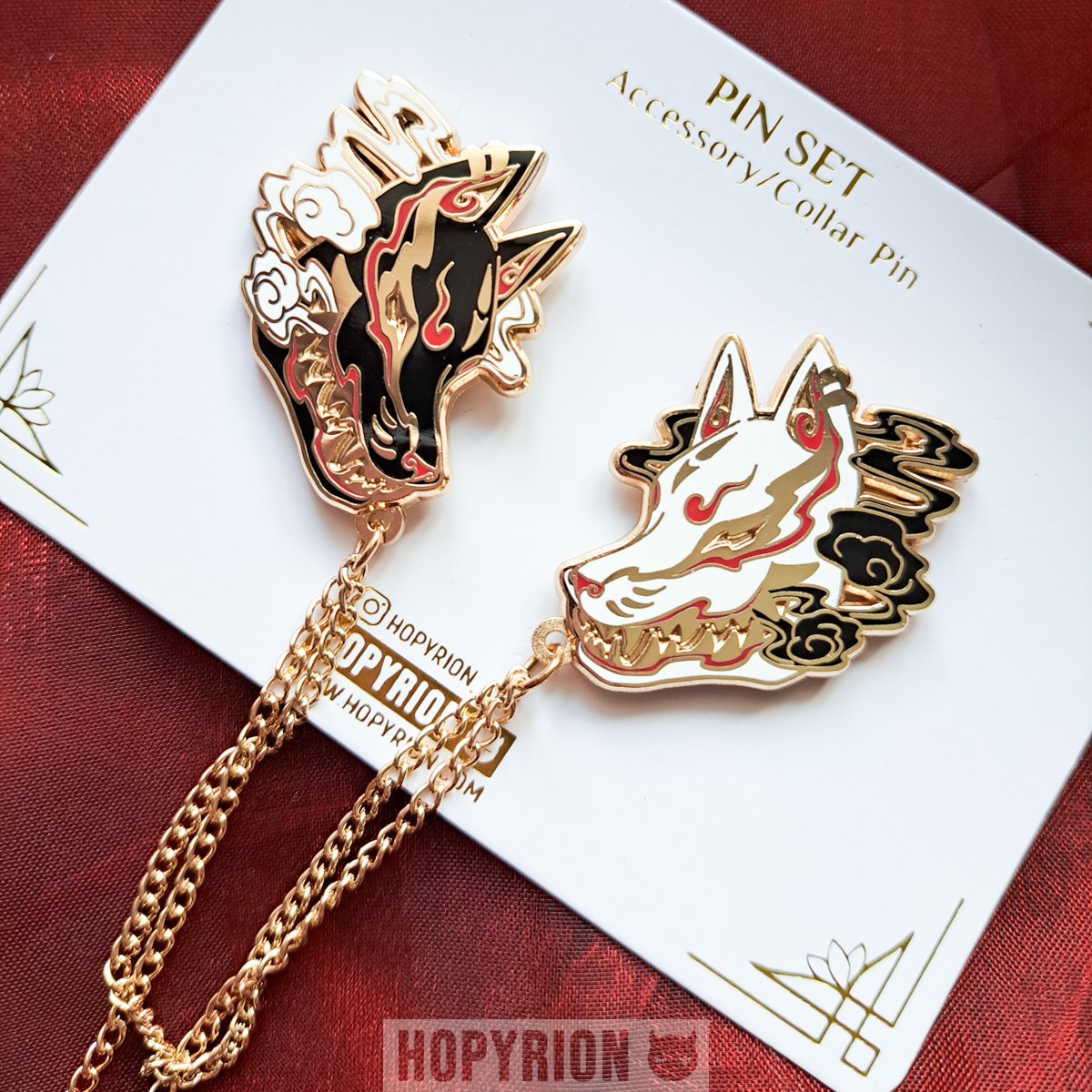 Kitsune Smoke | Enamel Chain Pin