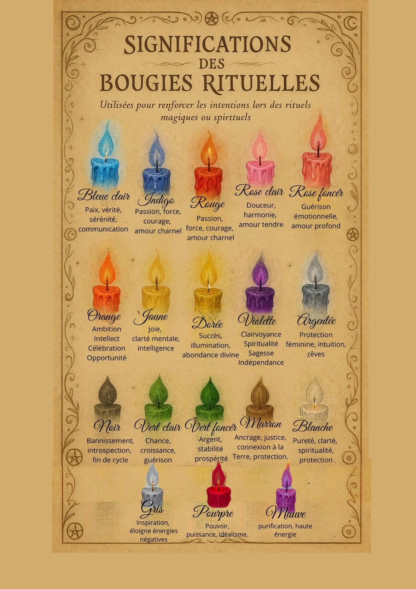 Chandelles rituelles teintées dans la masse