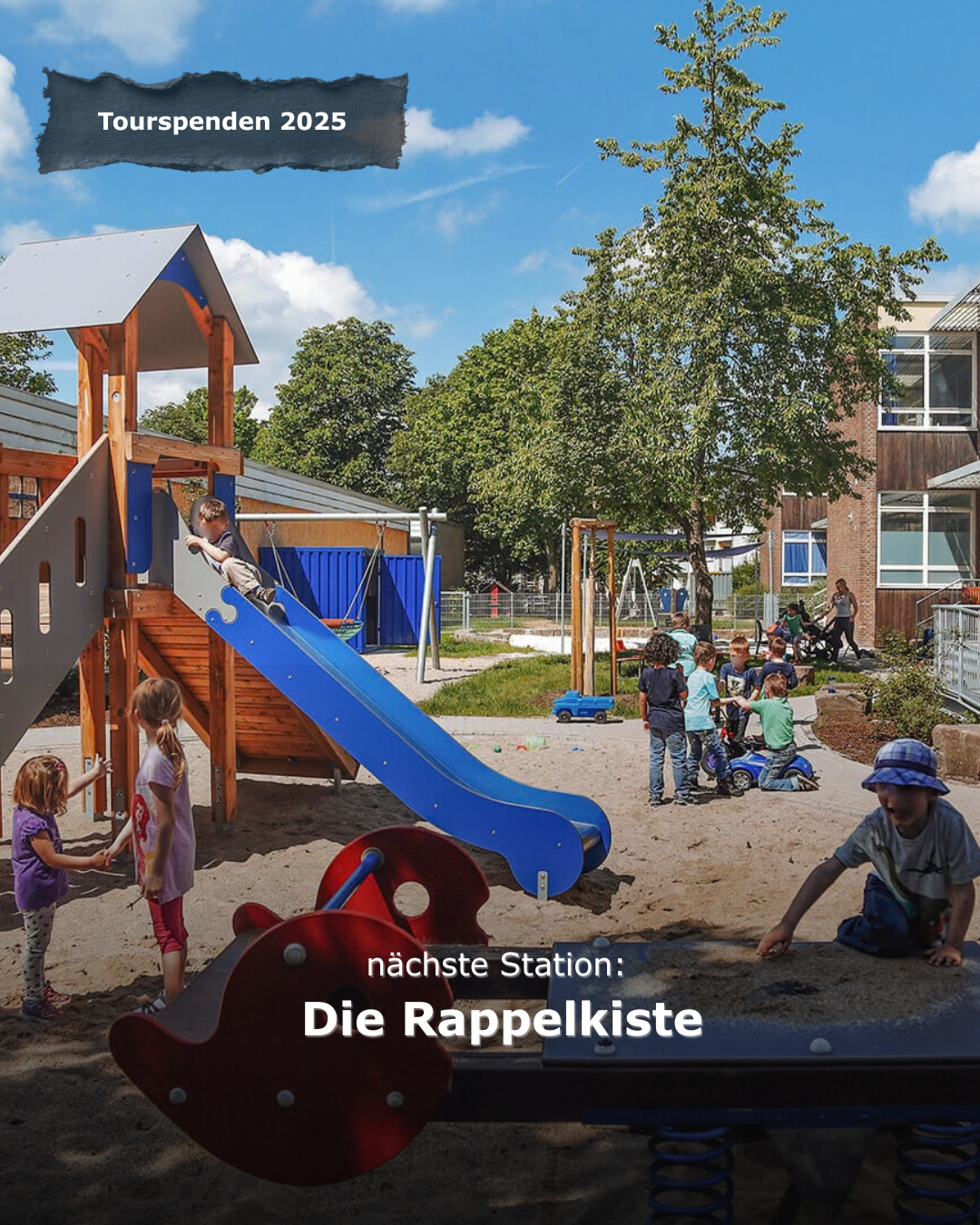 Der heilpädagogische Kindergarten „Rappelkiste“ in Wolfsburg ist eine dieser Einrichtungen, die wir mit den Spendengeldern unterstützen konnten.

Hier stehen Kinder mit Förderbedarf mit ihren individuellen Bedürfnissen im Mittelpunkt.
