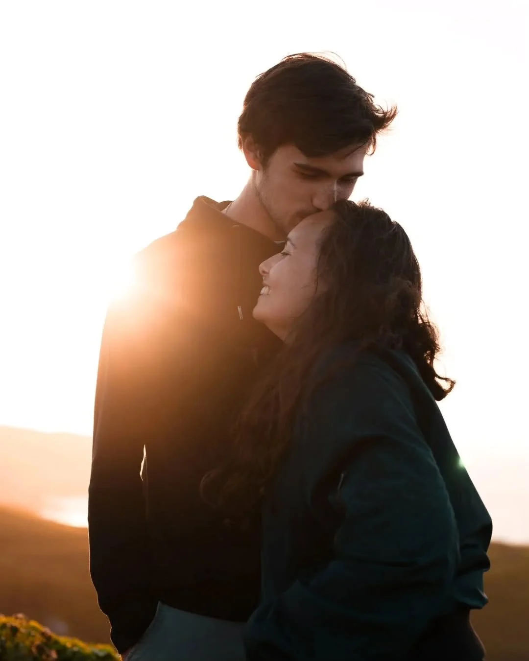 Magnifique coucher de soleil breton avec ce petit couple 🌄🧡