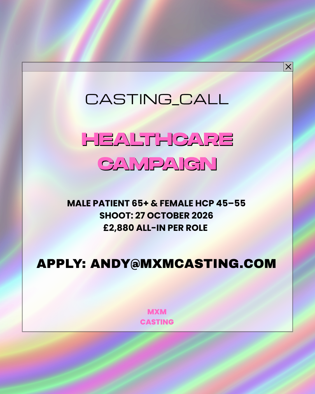 PAID CASTING: Male Patient &amp; Female Healthcare Professional — London