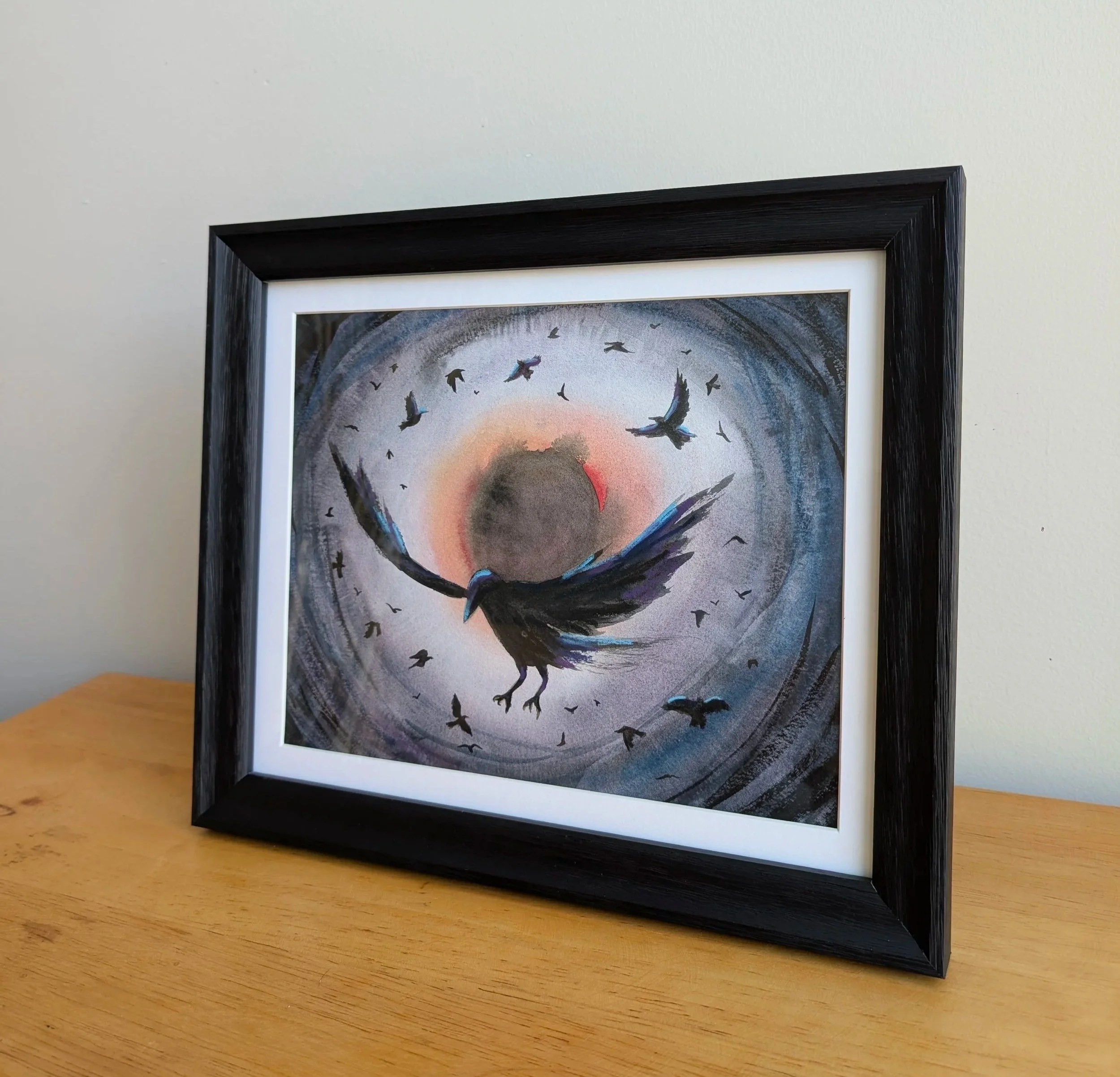 Storm of Crows
Watercolor, watercolor crayon & ink on paper
8x10