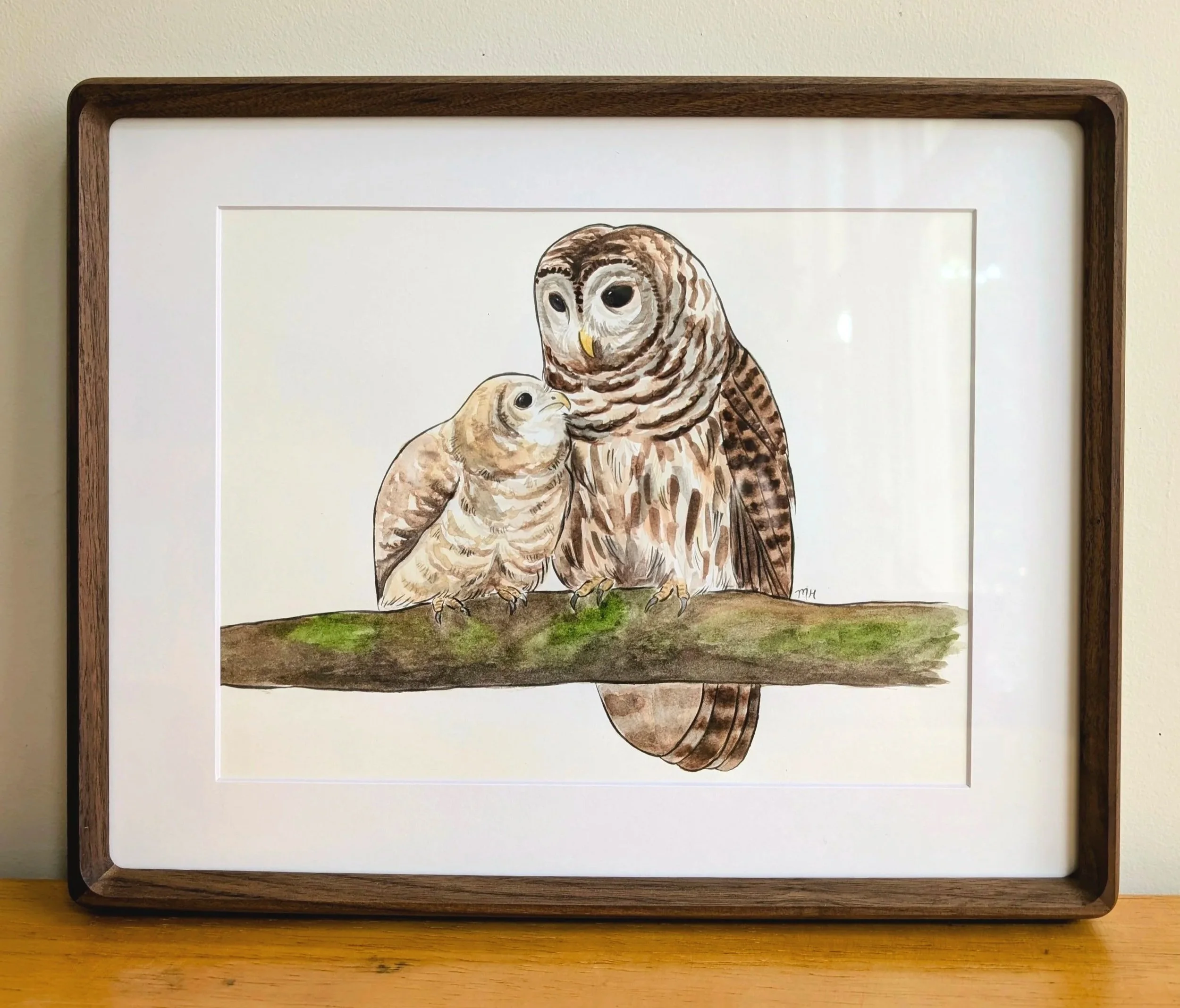 Barred Owl Mother & Baby
Watercolor on paper
11 x 8.5
