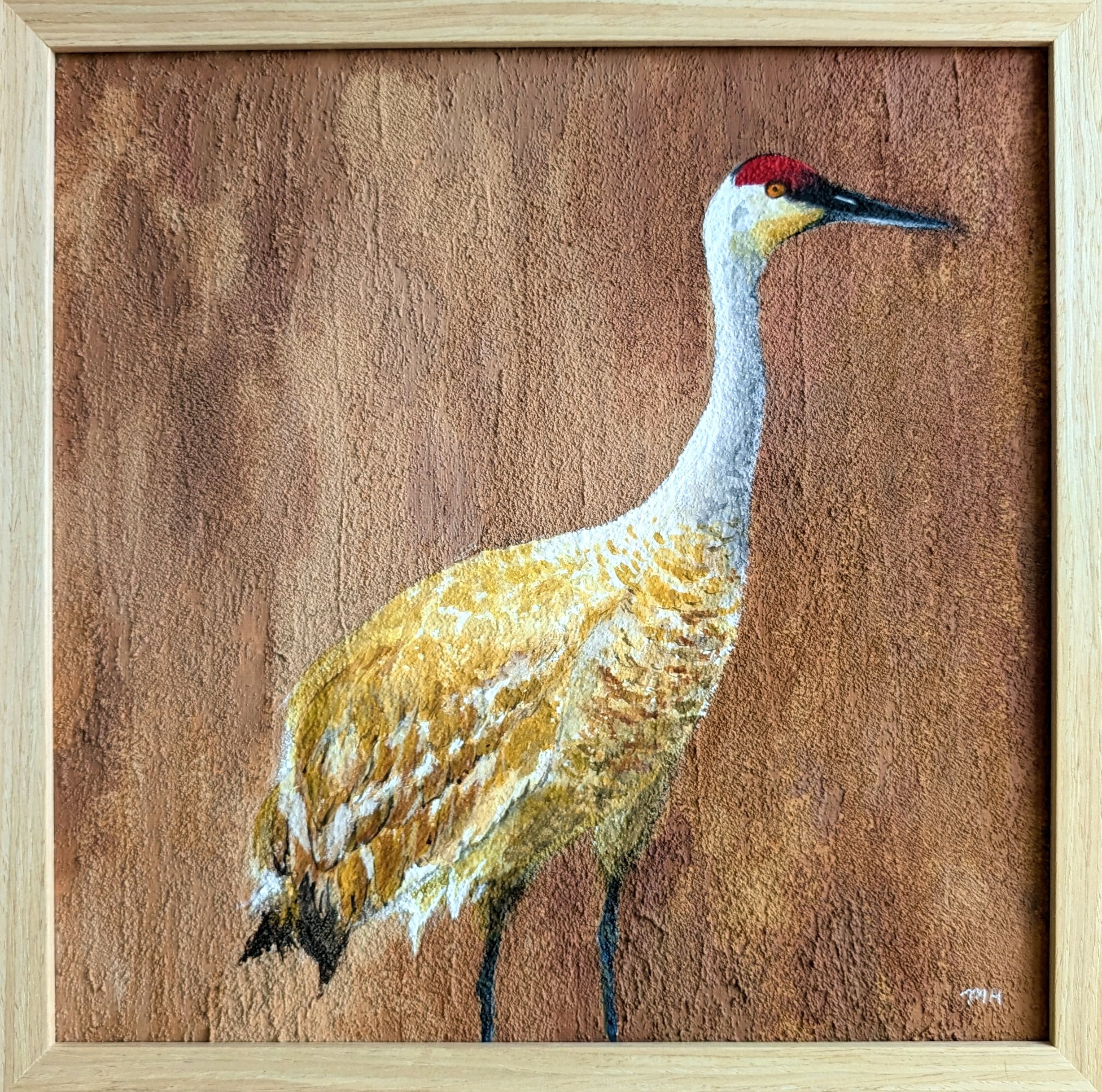 Sandhill Crane
Acrylic, gouache, watercolor on canvas
12 x 12 in.