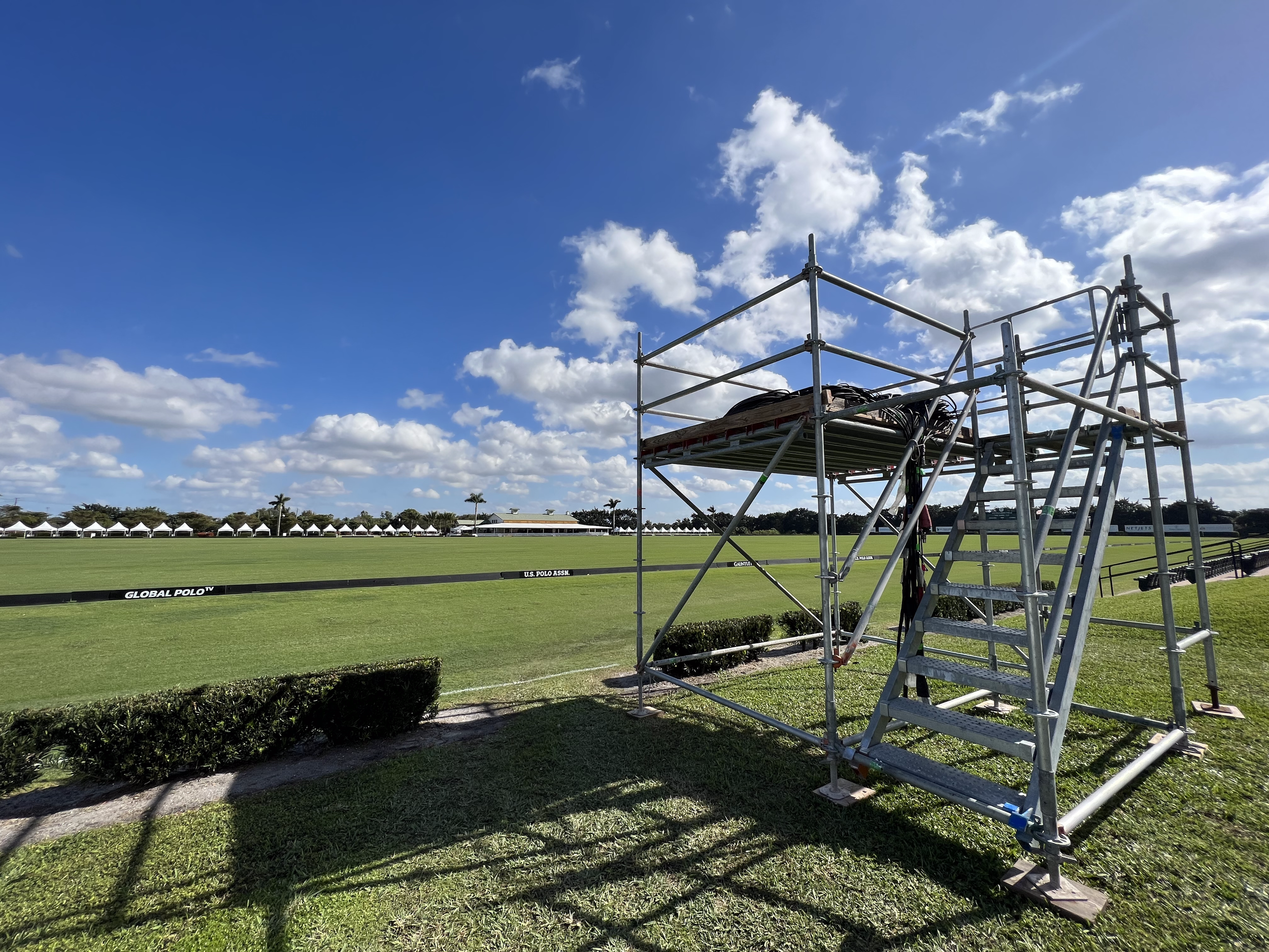 Staging Scaffold built as camera tower