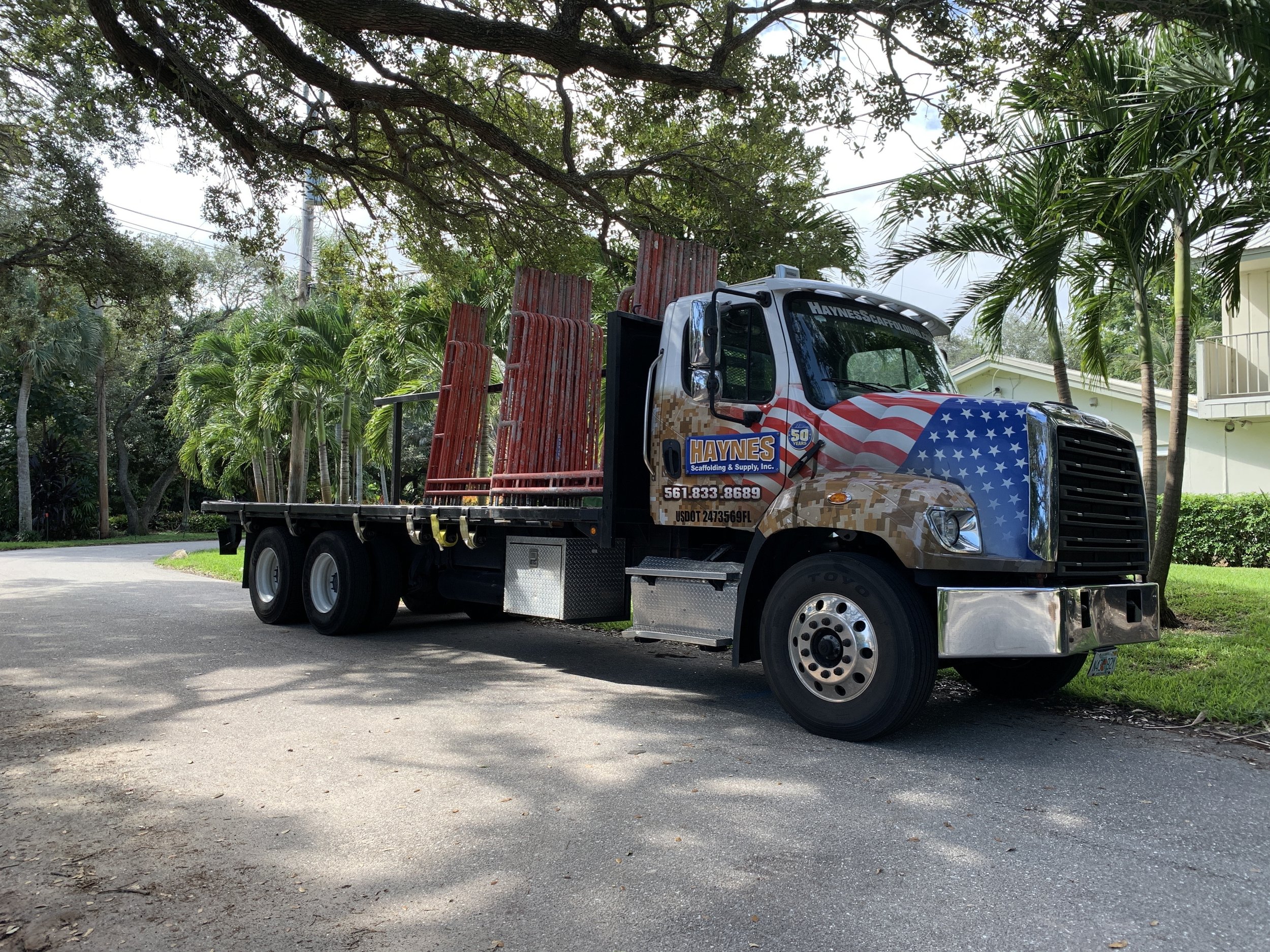 Haynes Scaffolding, Parked Delivery Truck  on Jobsite