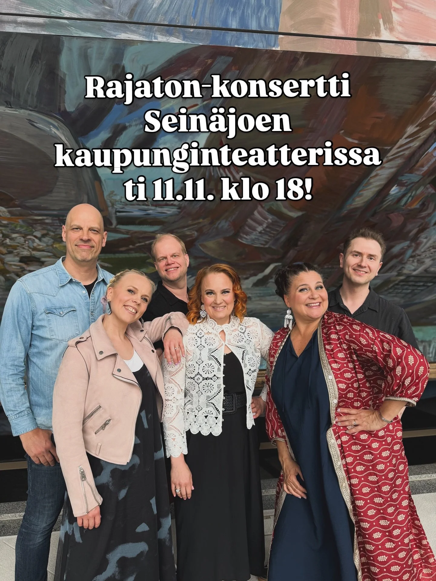 Huomenna tiistaina 11.11.2025 laulamme a cappella -konsertin Sein&auml;joen kaupunginteatterissa klo 18!
Viel&auml; on muutama lippu j&auml;ljell&auml;. Tervetuloa! ✨

#rajaton #acappella #sein&auml;joki #sein&auml;joenkaupunginteatteri 

@seinajoenk
