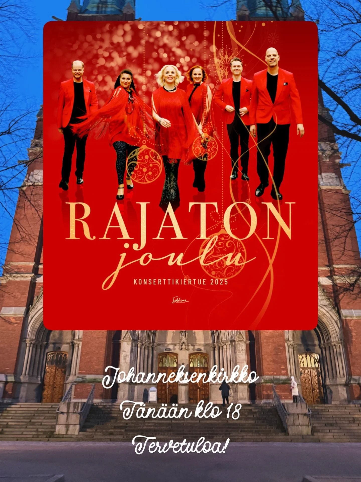 Tervetuloa Helsingin Johanneksenkirkkoon t&auml;n&auml;&auml;n klo 18. ❤️ Liput myy lippu.fi. 🎄✨

#rajaton #acappella