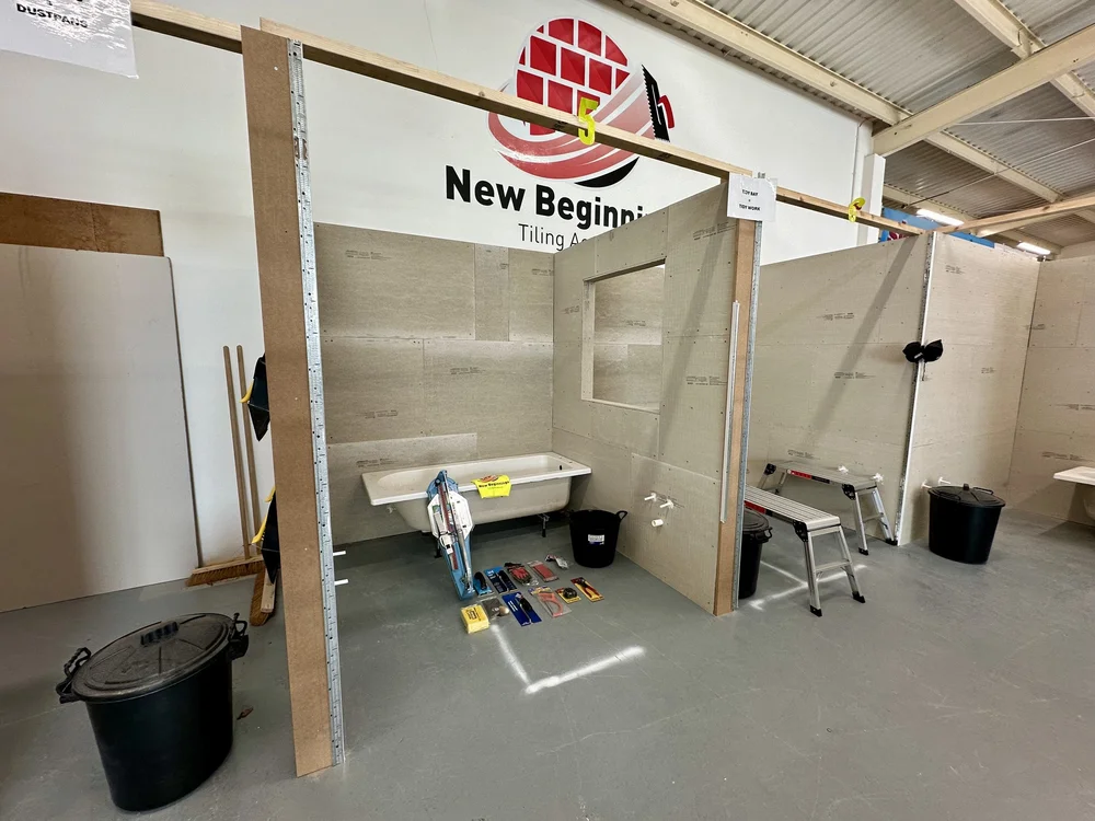 Students and facilities at New Beginnings Tiling Academy