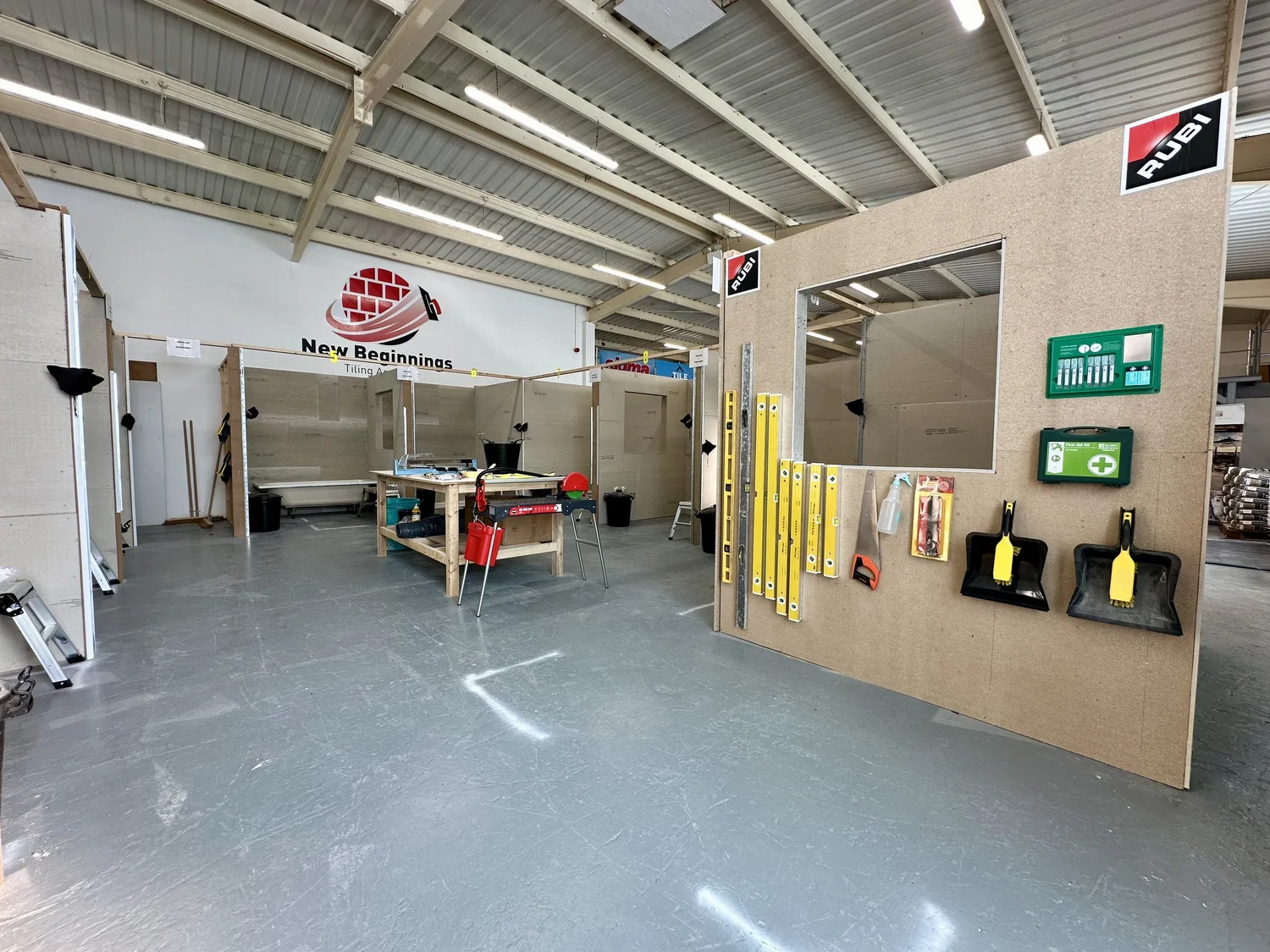 Completed tiling work at the academy
