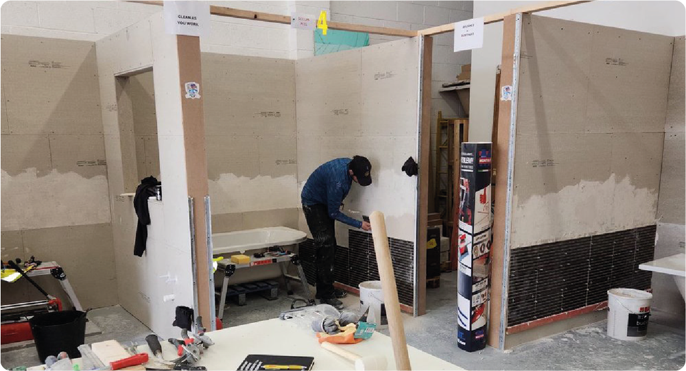 Students and facilities at New Beginnings Tiling Academy