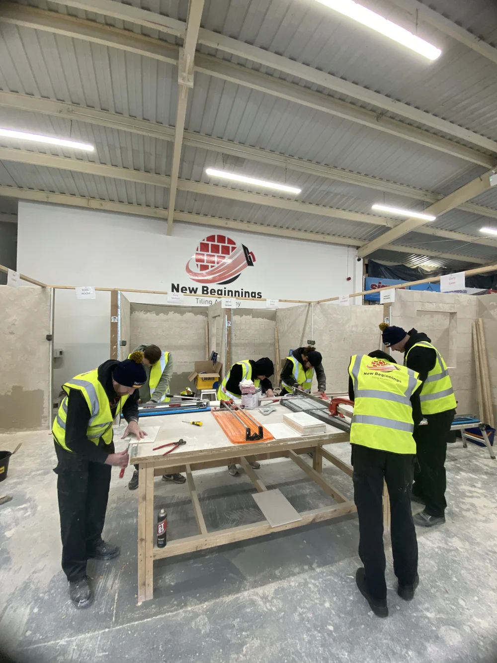 Students and facilities at New Beginnings Tiling Academy