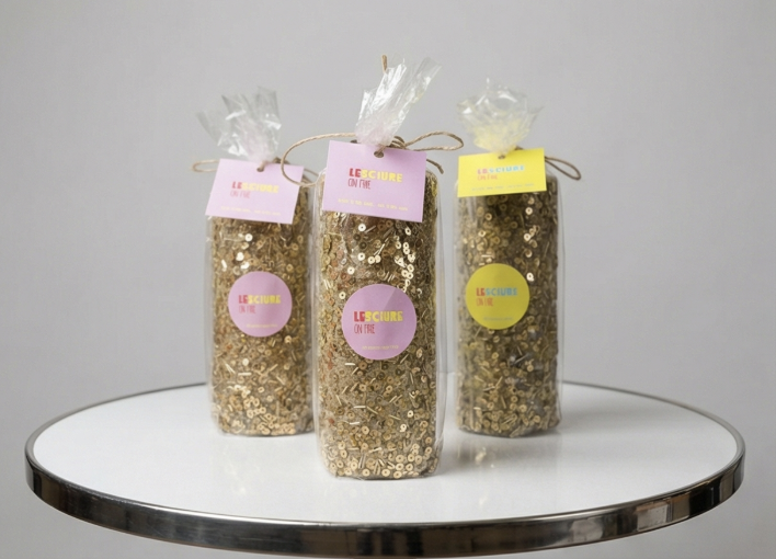 Candela Oro con Strass e Brillantini