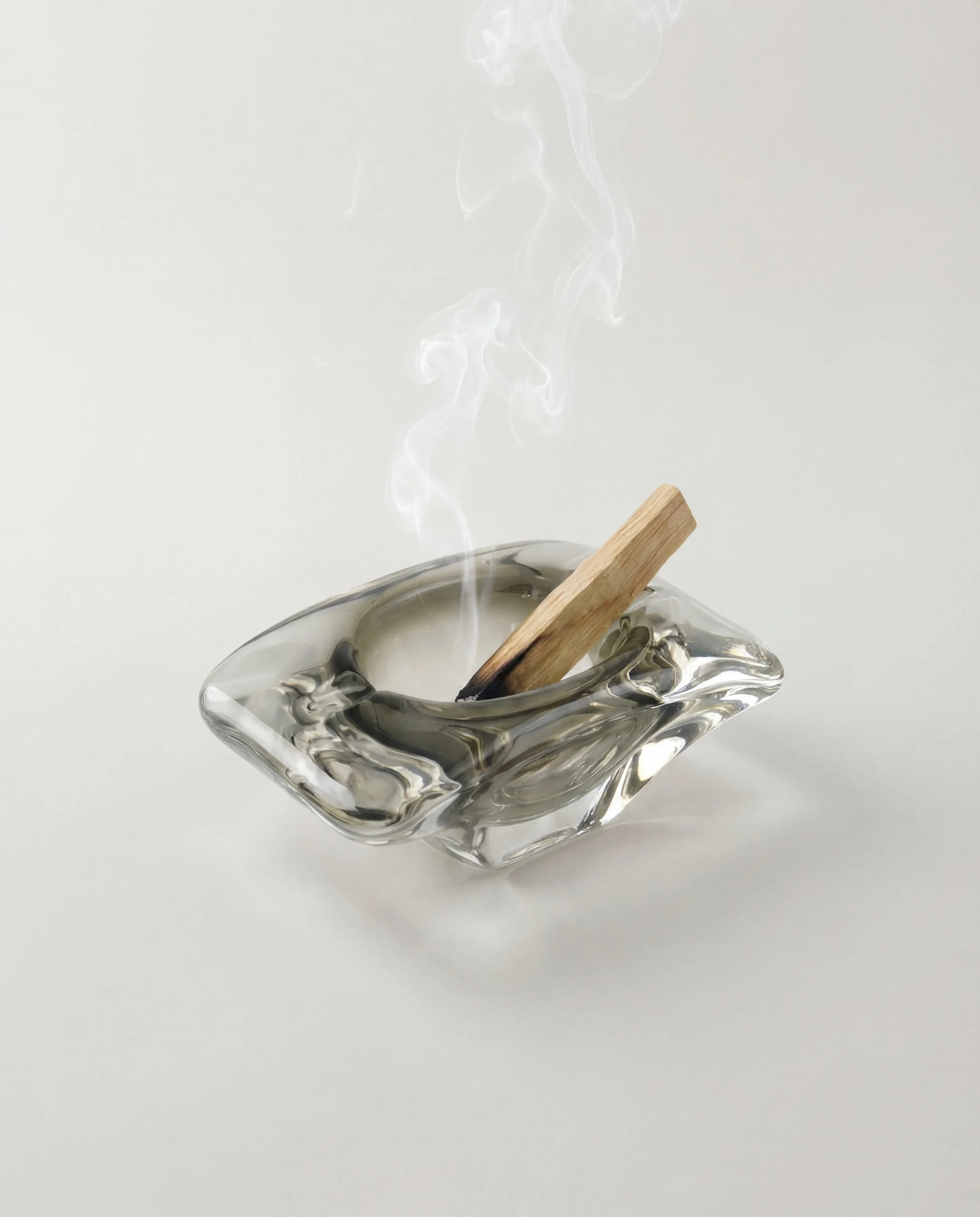 Posacenere "Eclipse" in Vetro di Murano – Fumè e Cristallo