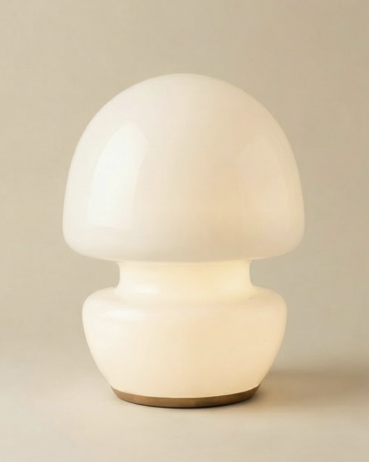 Lampada da Tavolo a Forma di Fungo in Vetro Soffiato - Design Mid-Century