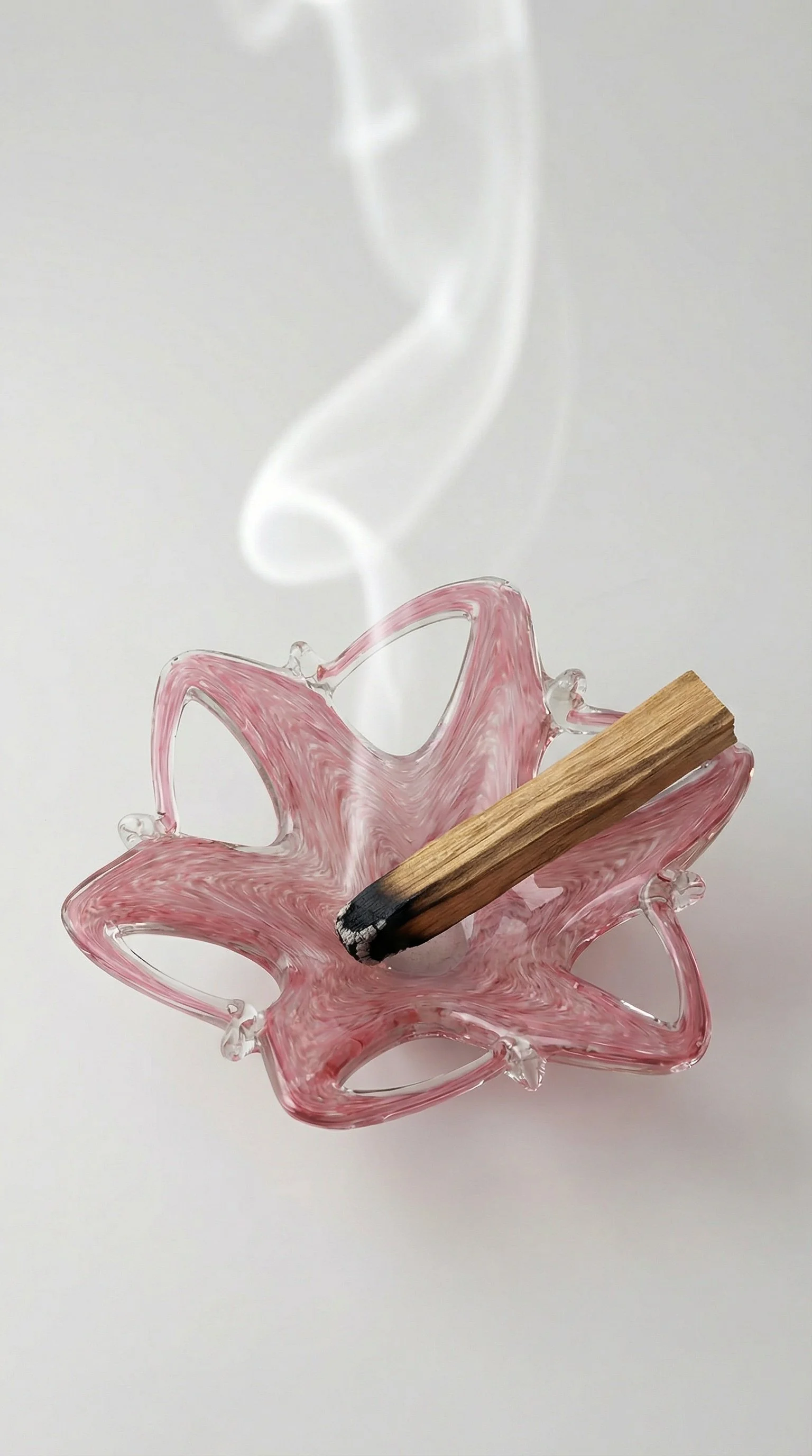 Posacenere "Starfish" in Vetro di Murano – Rosa Sommerso e Cristallo