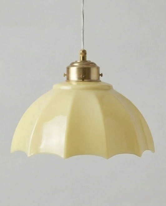 Lampada a Sospensione Gialla Anni '50