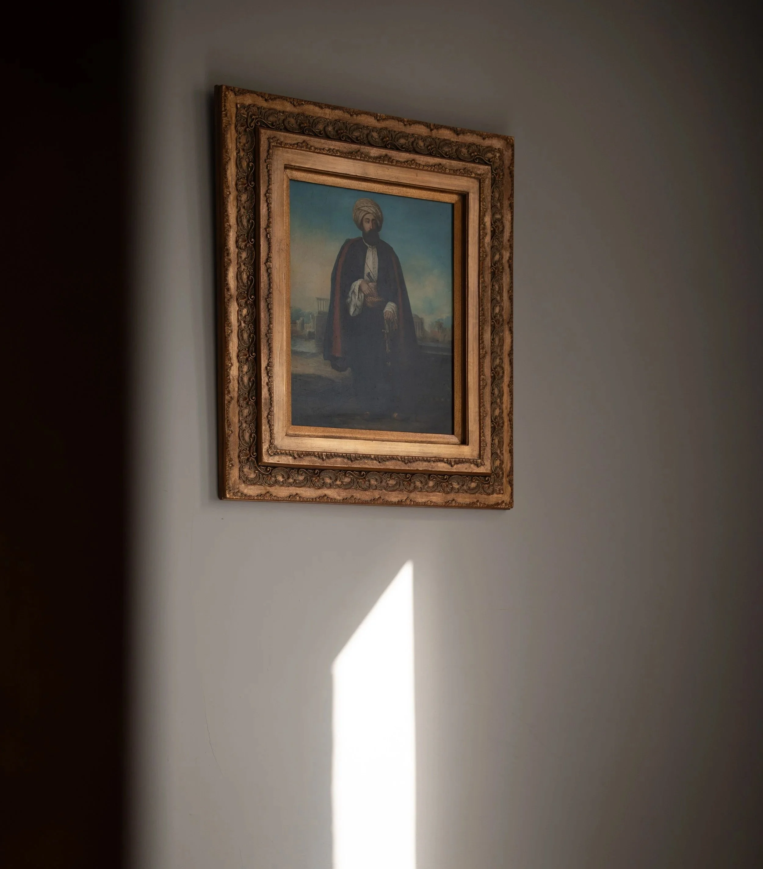 Sunlight falling across an interior detail in a function room at Parr’s Bank Hotel in Warrington.