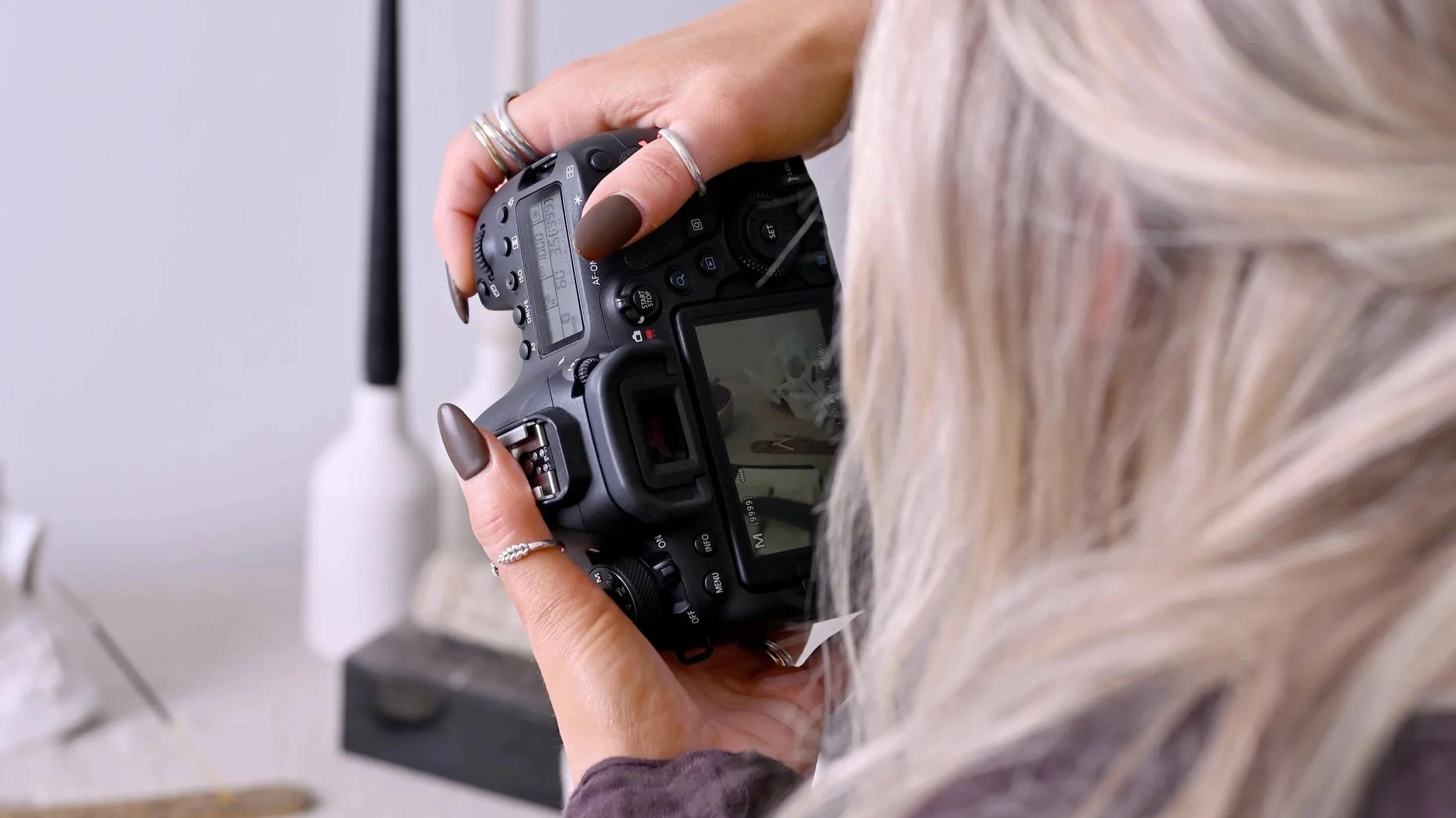 Bex from Rebel Black Studio photographing a business branding shoot in Cheshire.