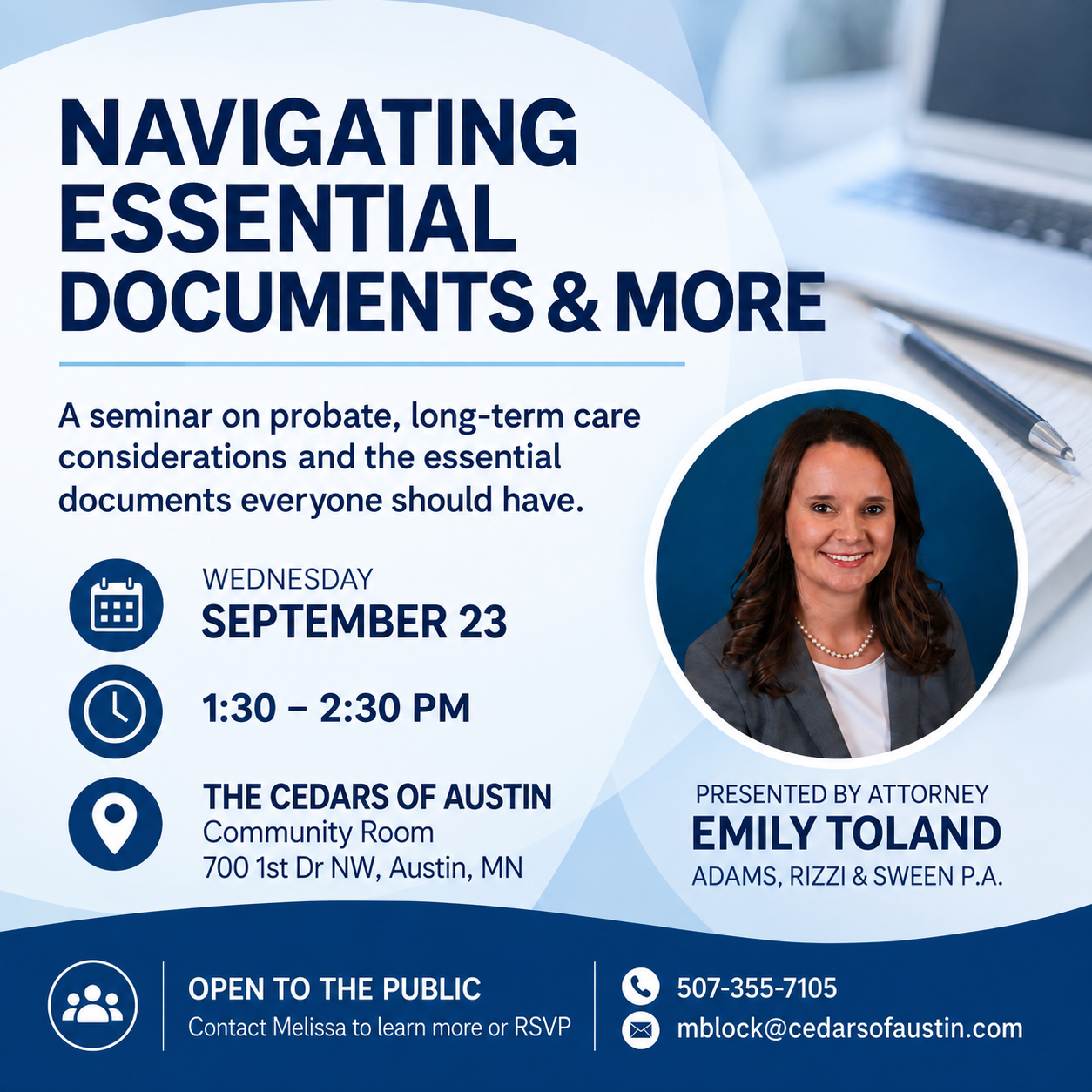 Navigating Essential Documents &amp; More: Free Educational Seminar at The Cedars