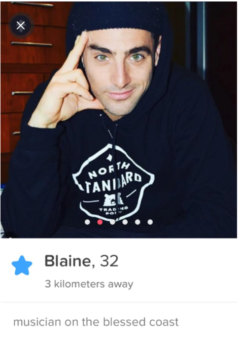  Jacob’s Tinder profile under the name “Blaine” Source: CBC News 