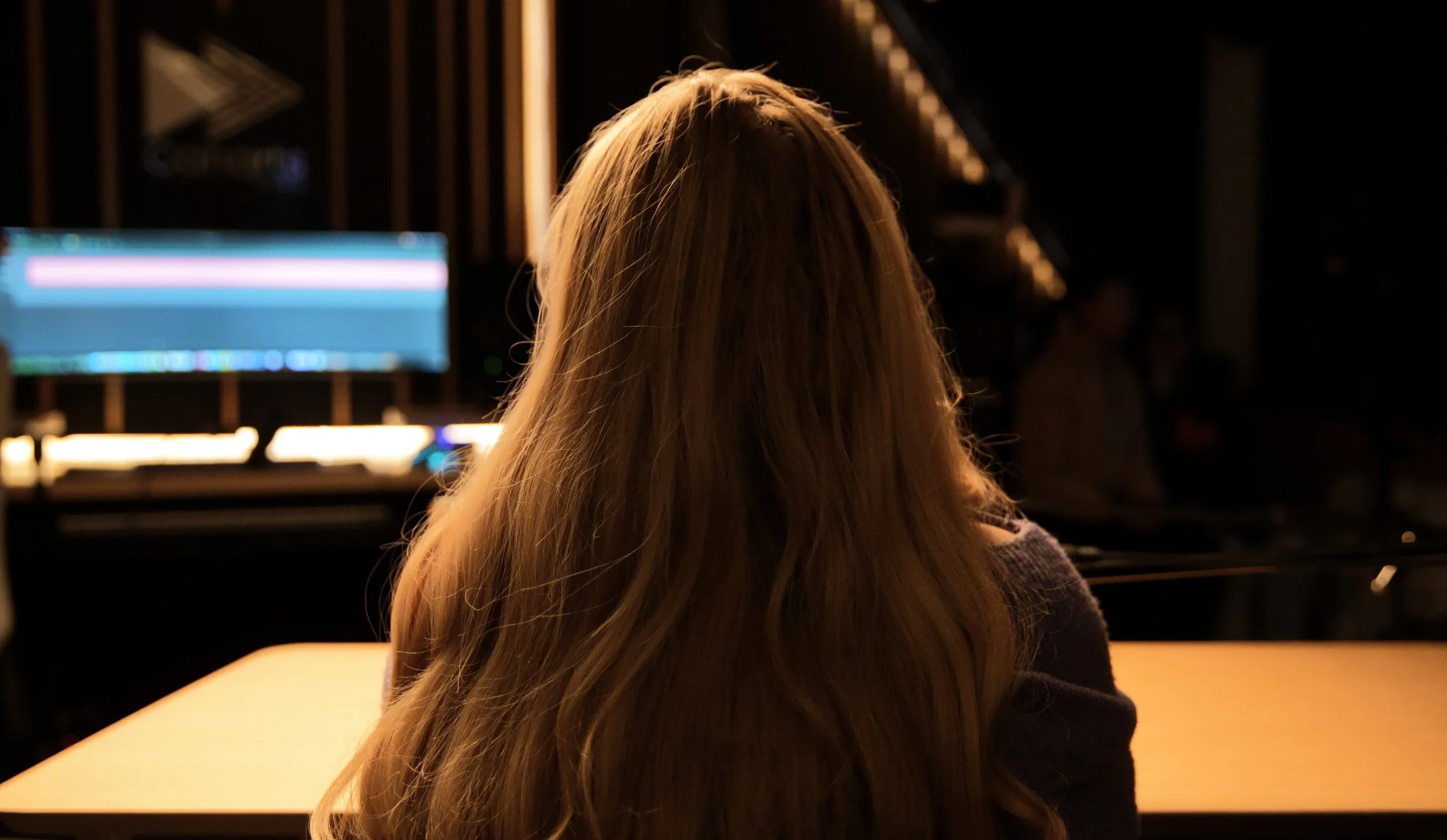 Jessica Baker's head - podcast recording