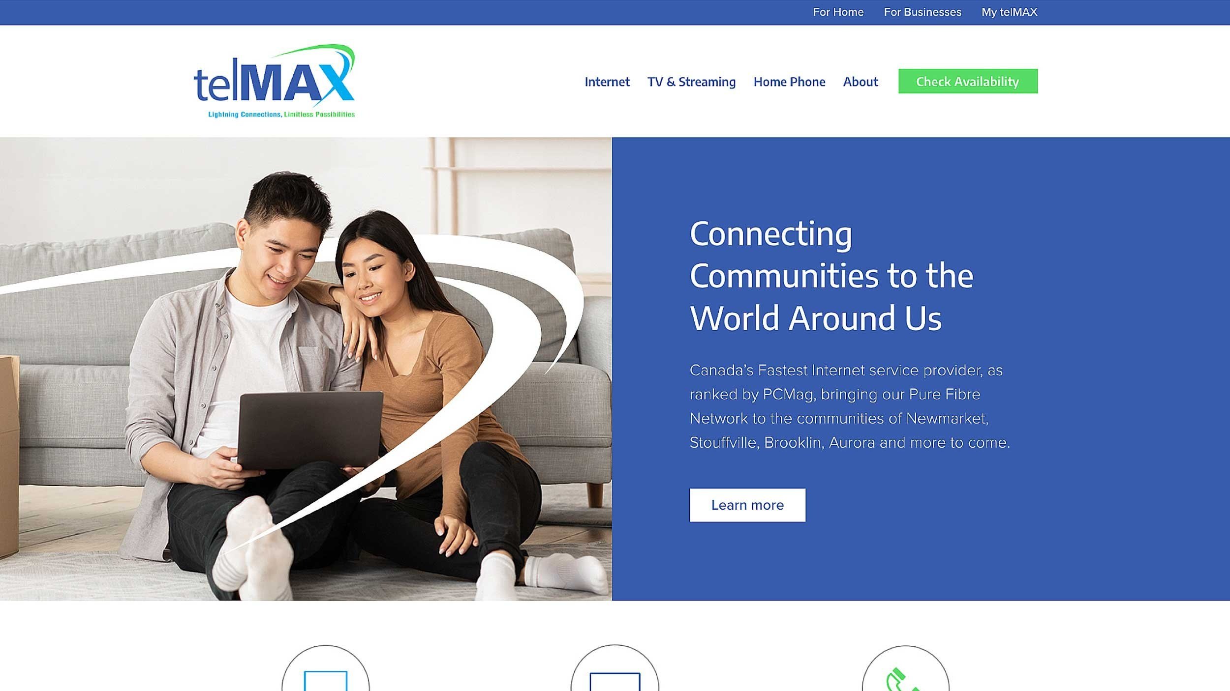 Image of telMAX homepage