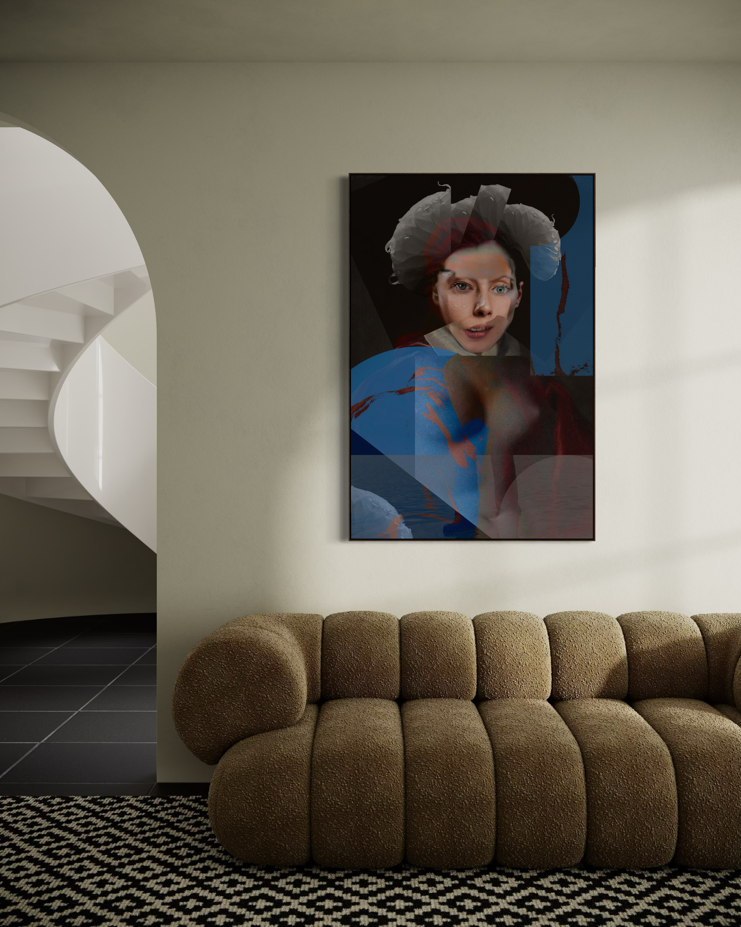 Ethereal original Giclée artwork by Otto Lundbladh styled in a refined living room interior