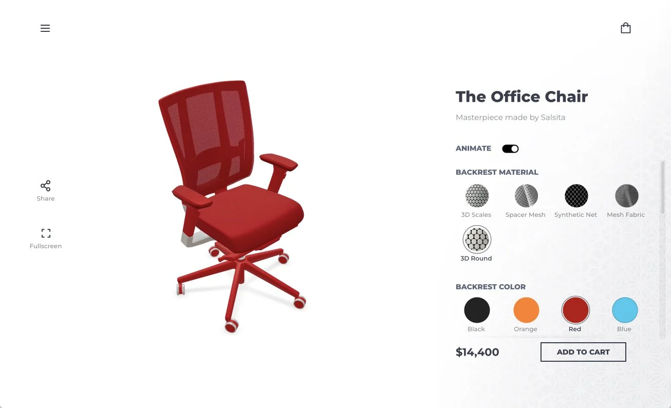 3d chair configurator