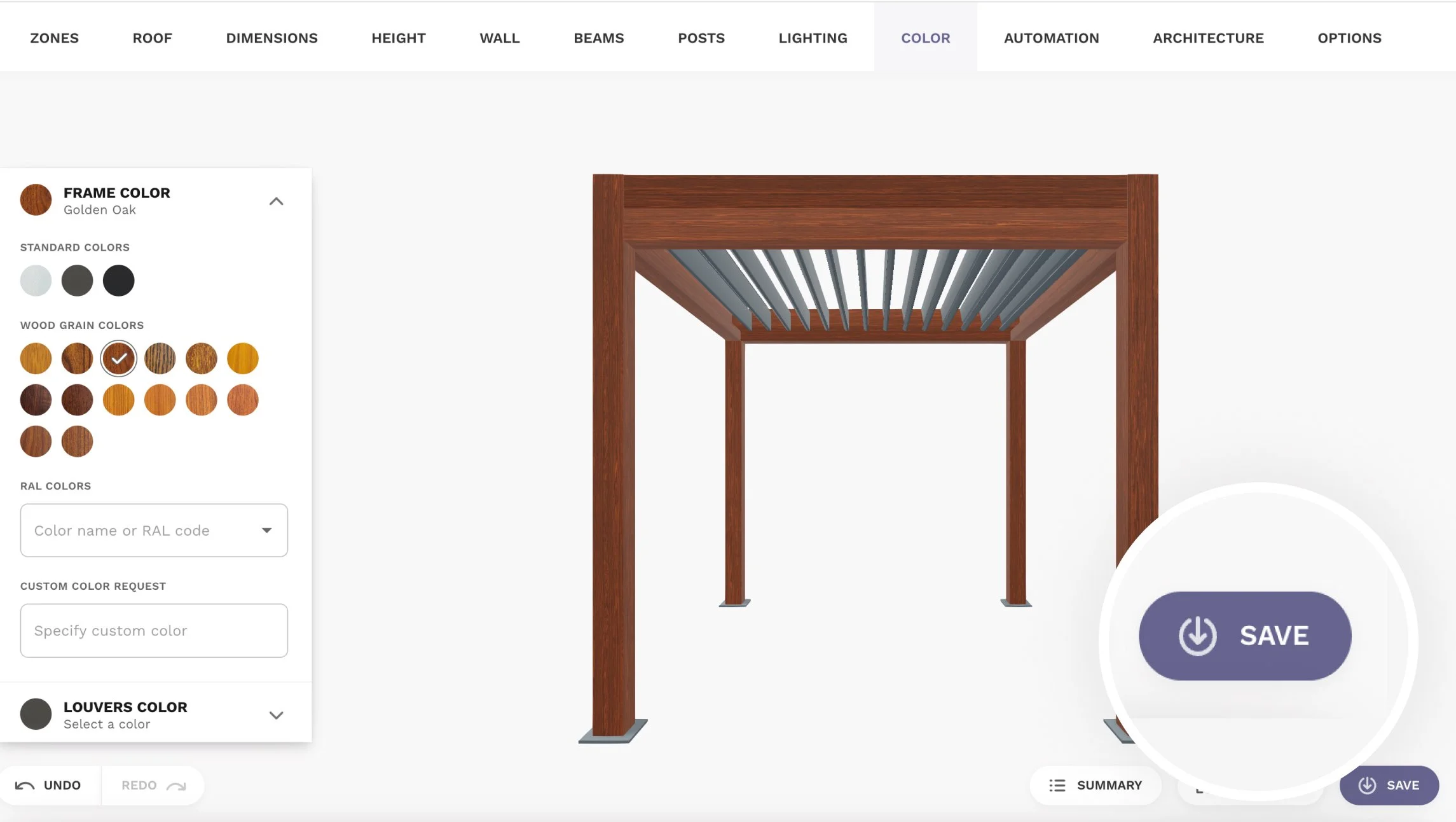3d pergola configurator