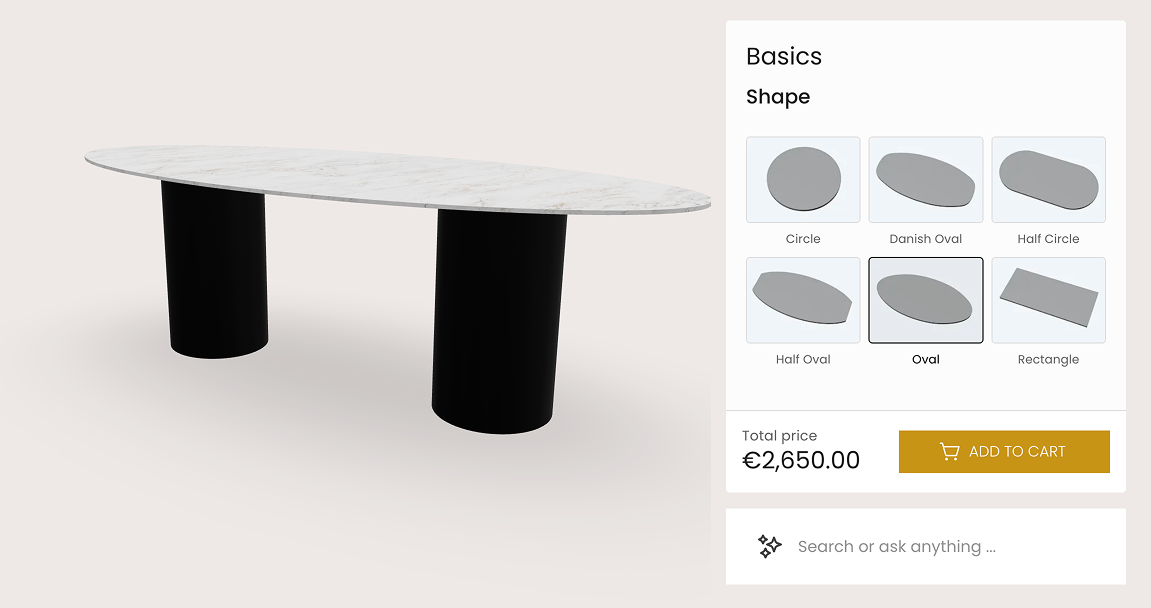 3d table configurator