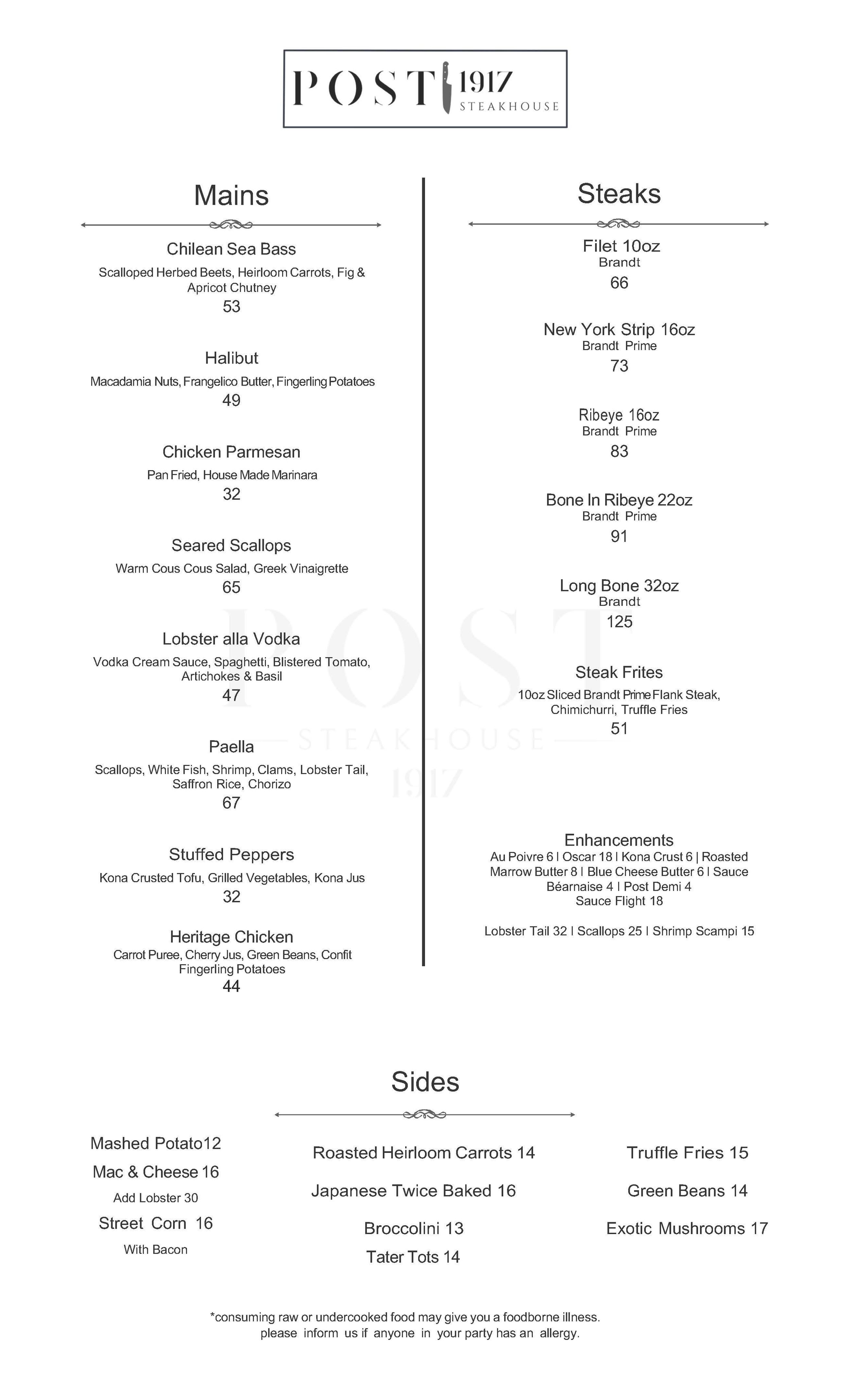 Dinner — post 1917