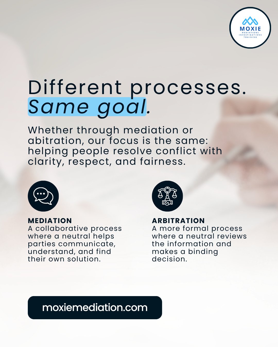 Mediation and arbitration are often grouped together &mdash; but they serve different purposes.⁠
⁠
One creates space for conversation.⁠
The other creates structure for a decision.⁠
⁠
Knowing when to use each can make the difference between something 