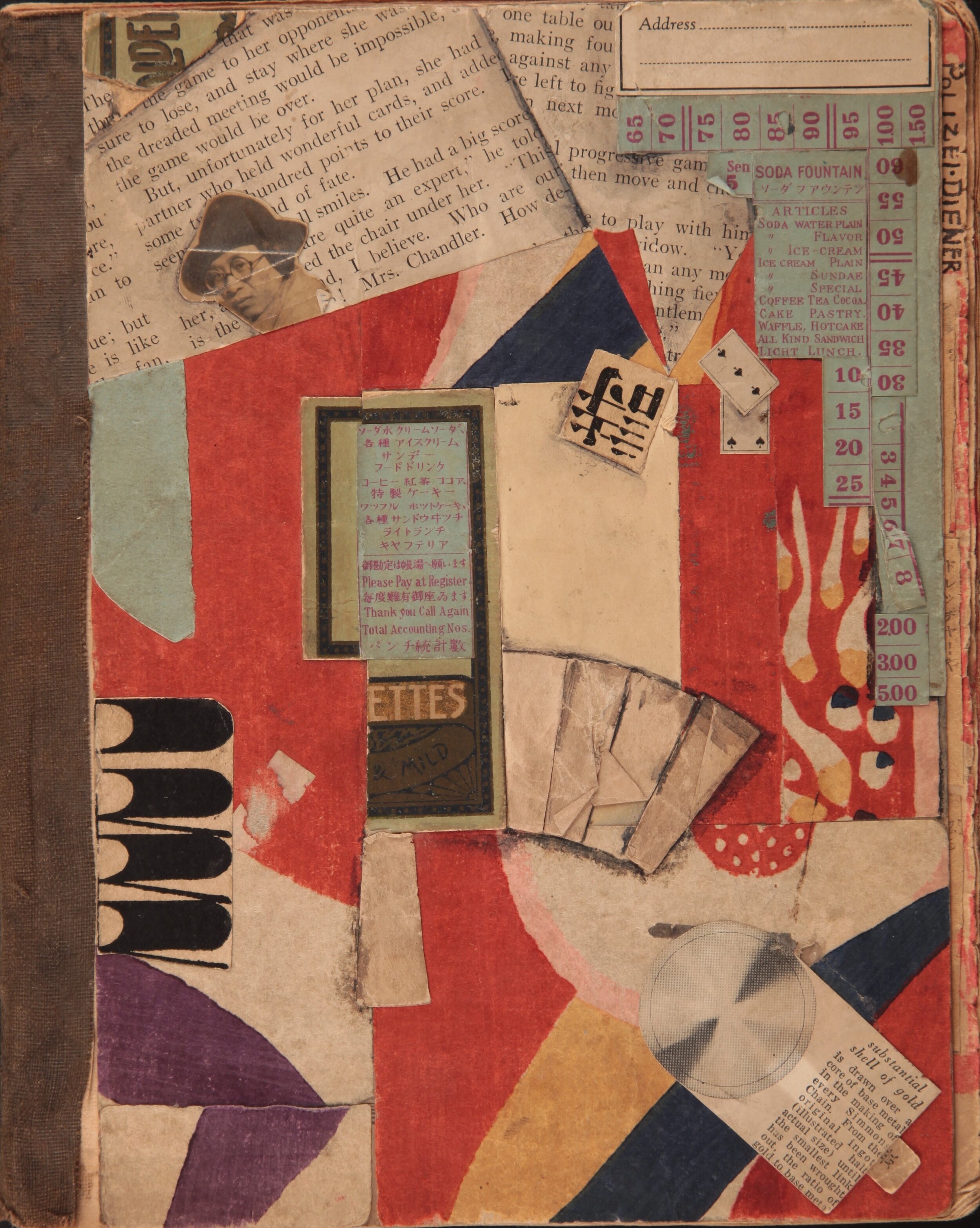 Kitasono Katue, Collaged Cover of Scrapbook, Mid-1920s